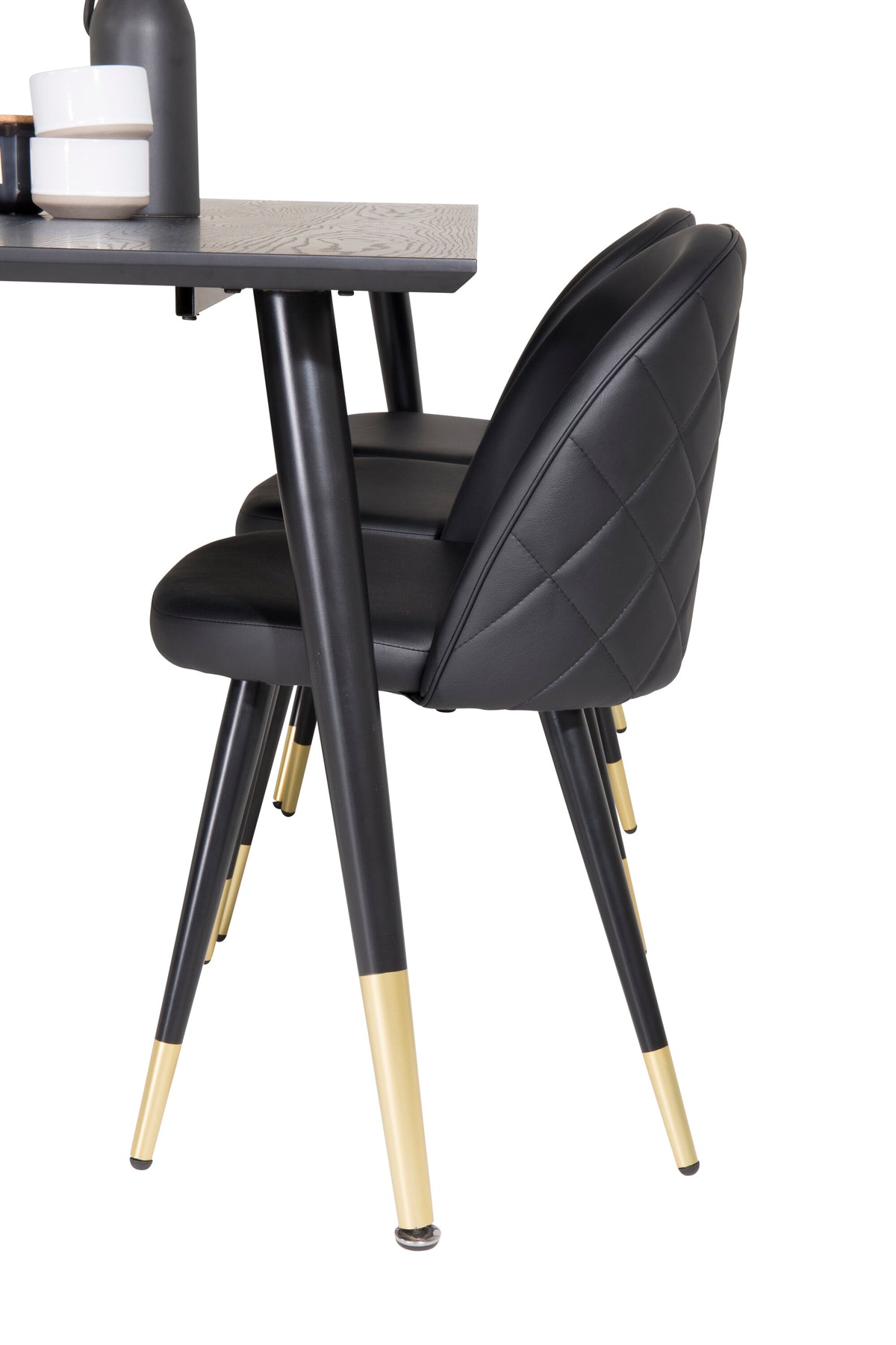 Dipp Matbord med Velvet Stolarna – Bord: 75x180x90 Stol: 57x76,5x50