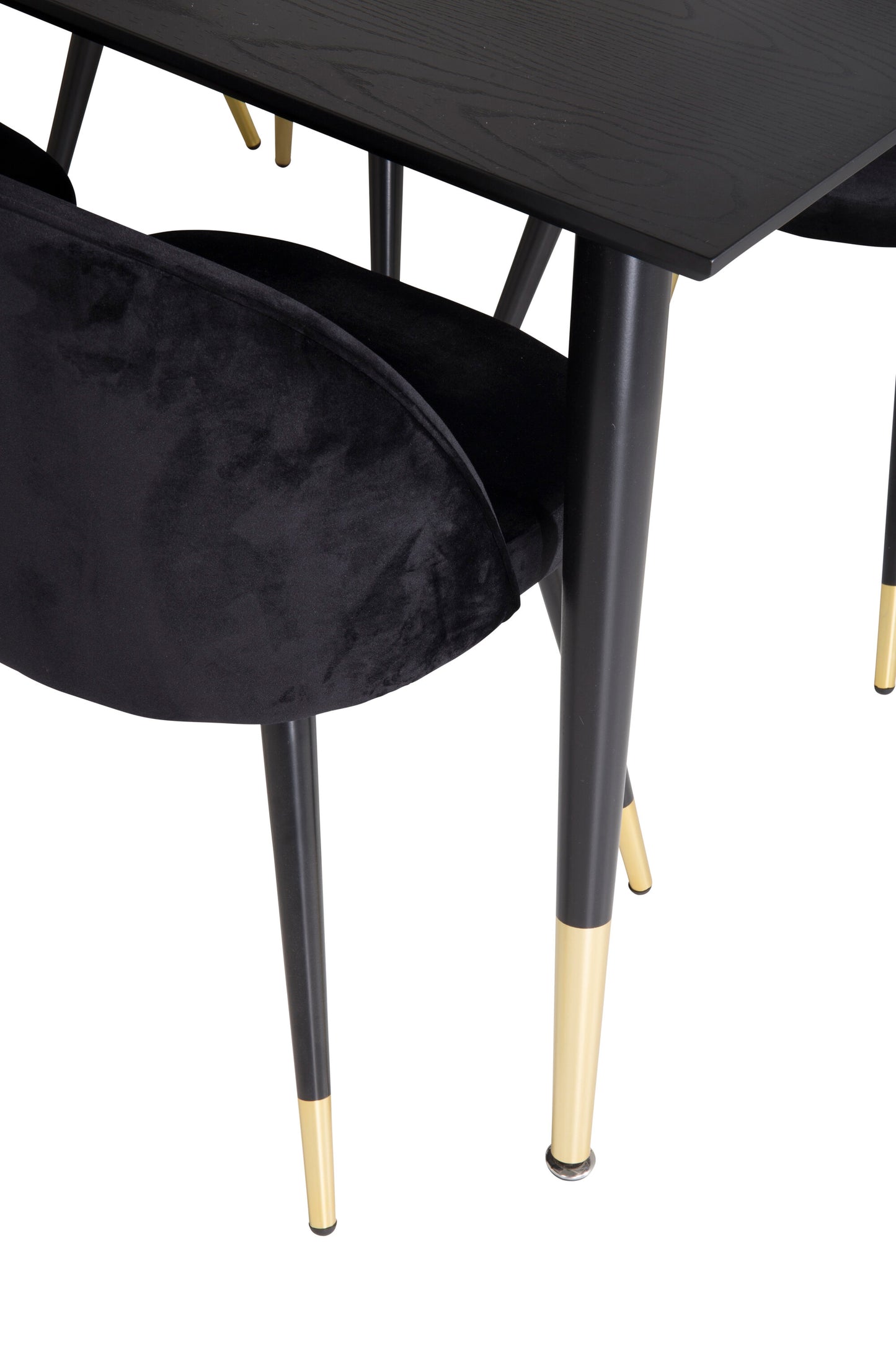 Dipp Matbord med Velvet Stolarna – Bord: 75x180x90 Stol: 57x76,5x50