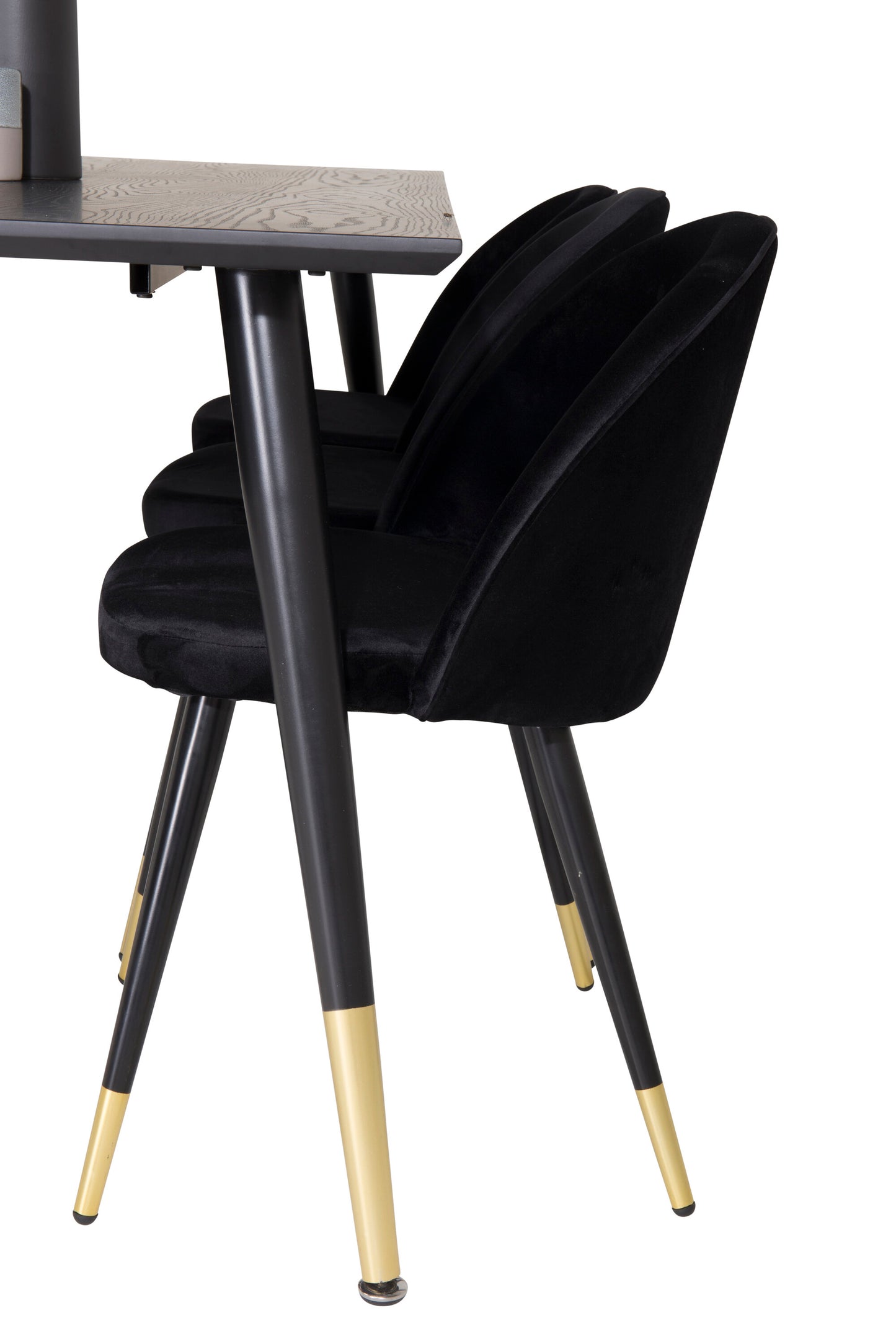 Dipp Matbord med Velvet Stolarna – Bord: 75x180x90 Stol: 57x76,5x50