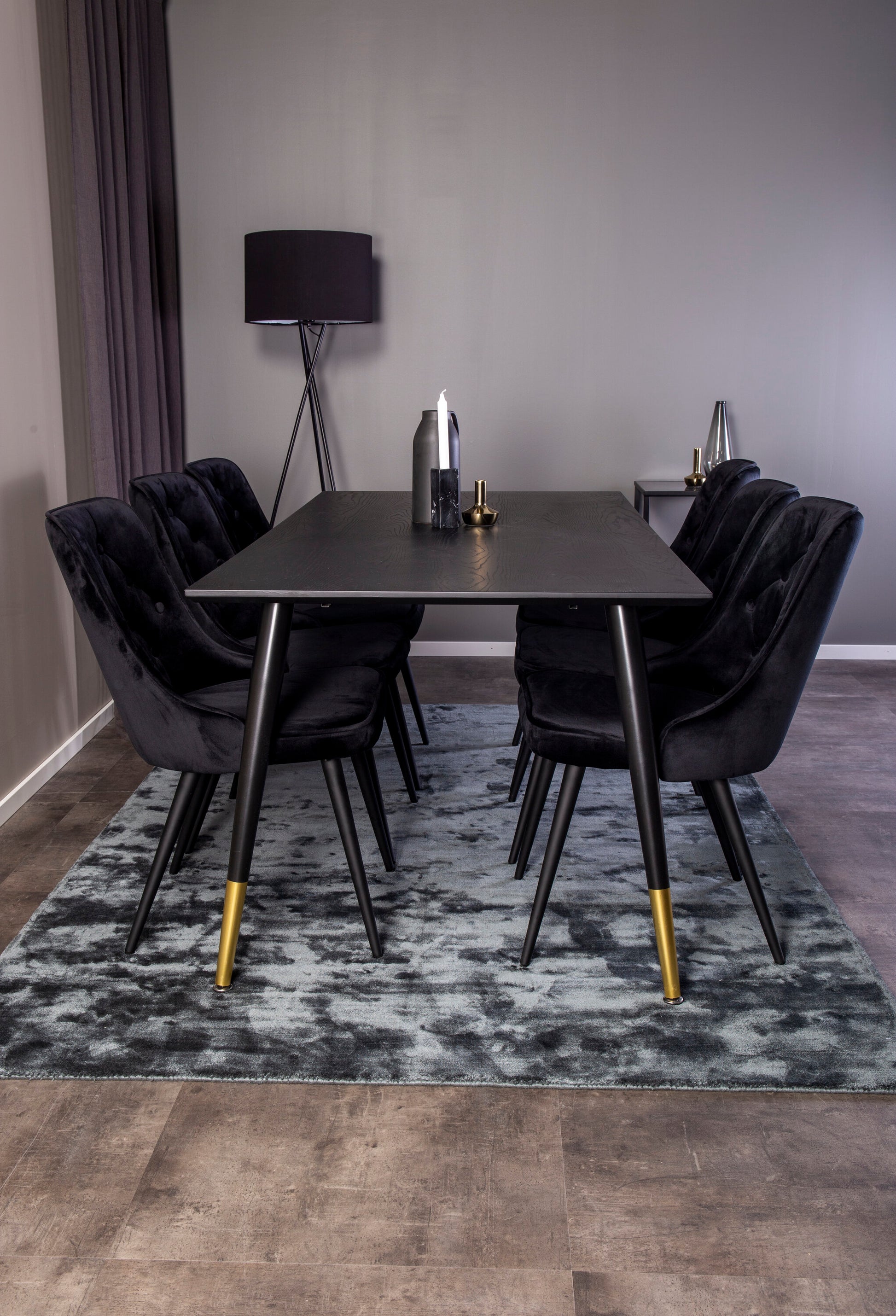 Dipp Matbord med Velvet Deluxe Stolarna Matgrupp