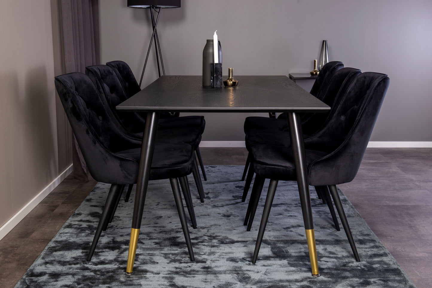 Dipp Matbord med Velvet Deluxe Stolarna Matgrupp
