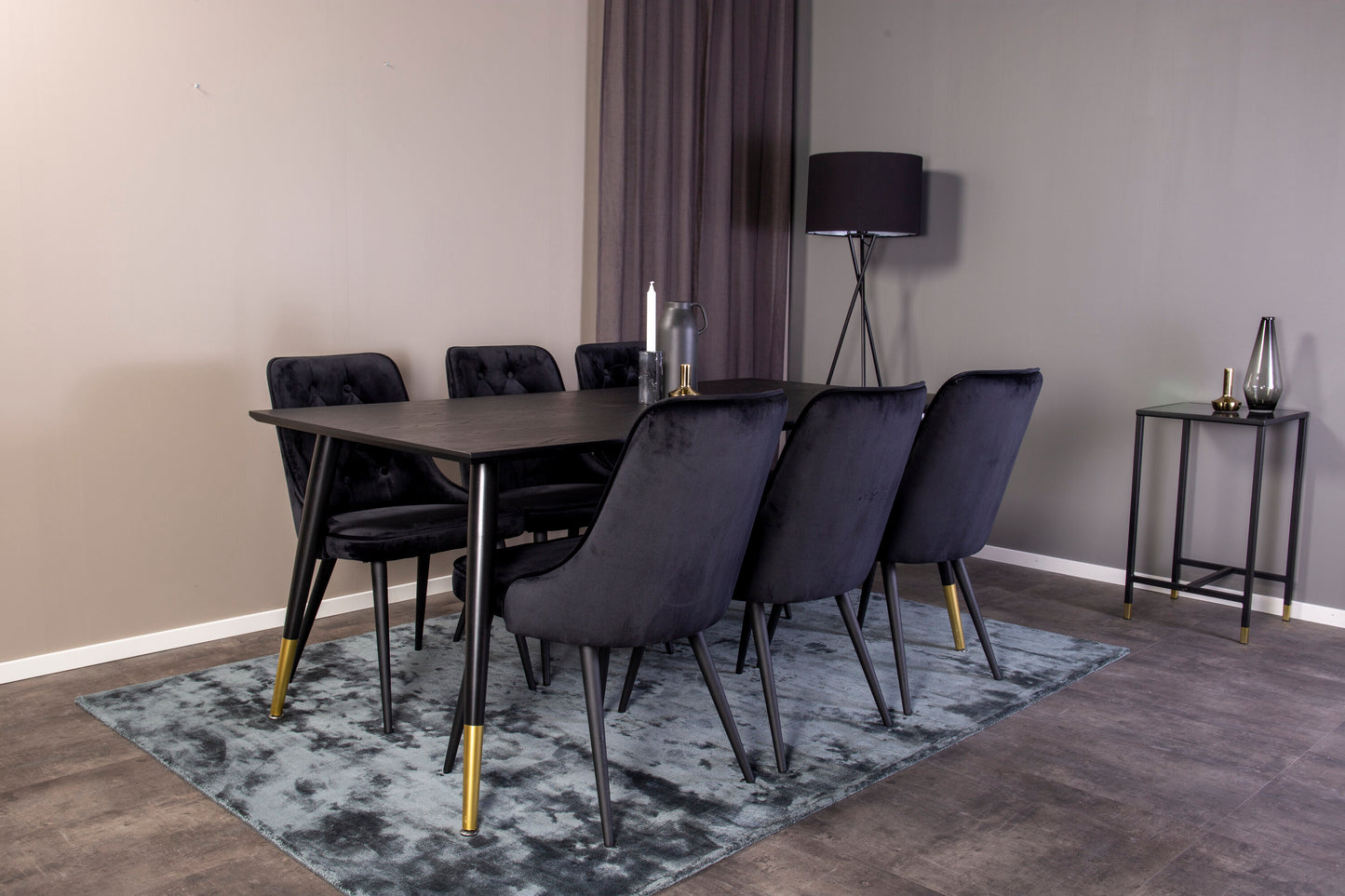 Dipp Matbord med Velvet Deluxe Stolarna Matgrupp