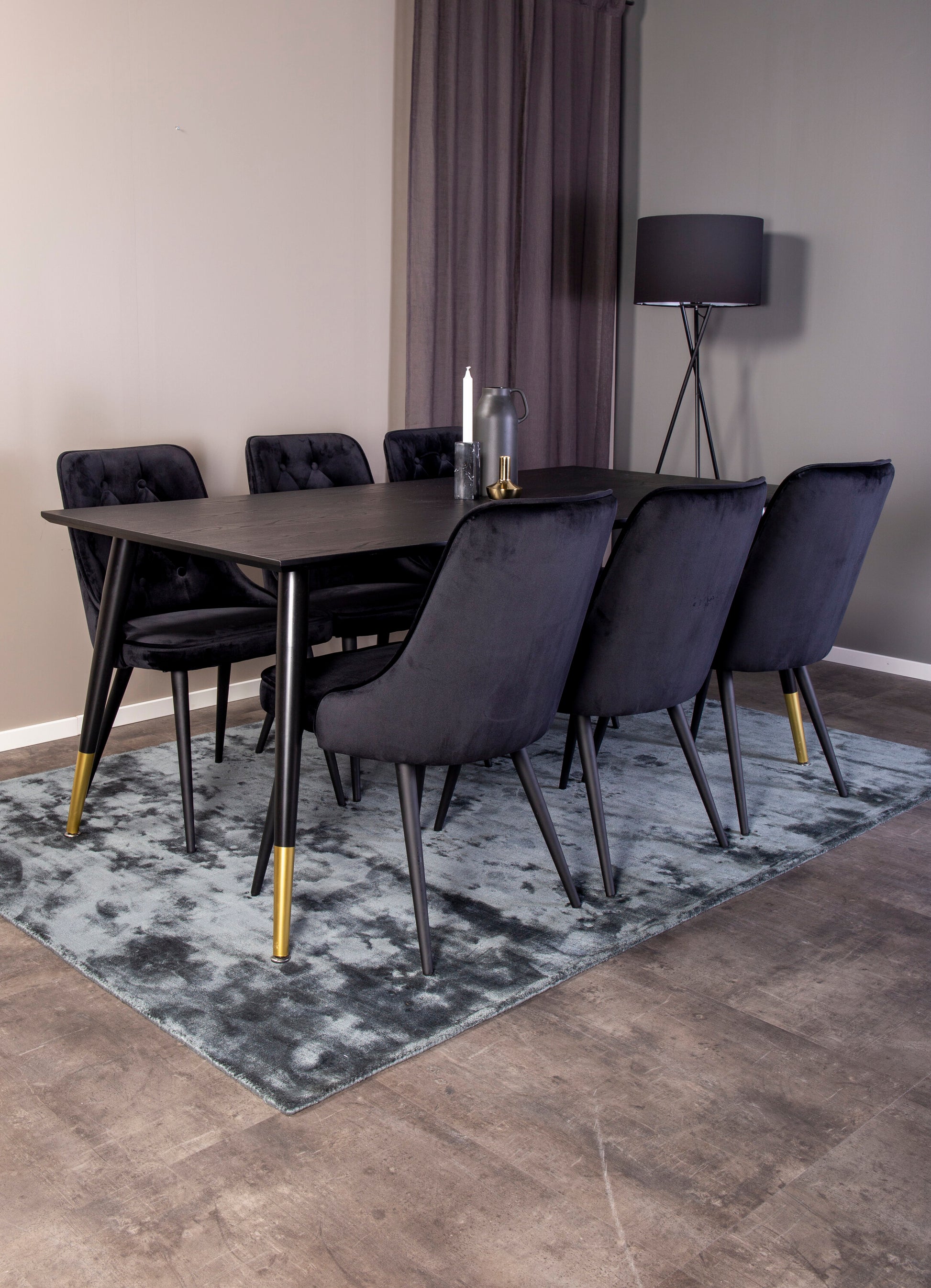 Dipp Matbord med Velvet Deluxe Stolarna Matgrupp