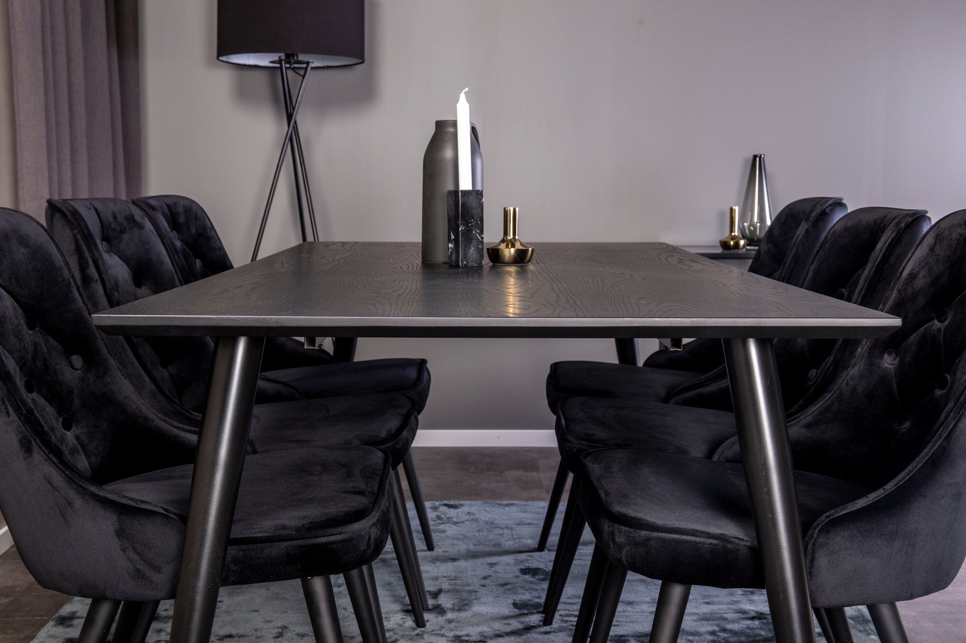 Dipp Matbord med Velvet Deluxe Stolarna Matgrupp