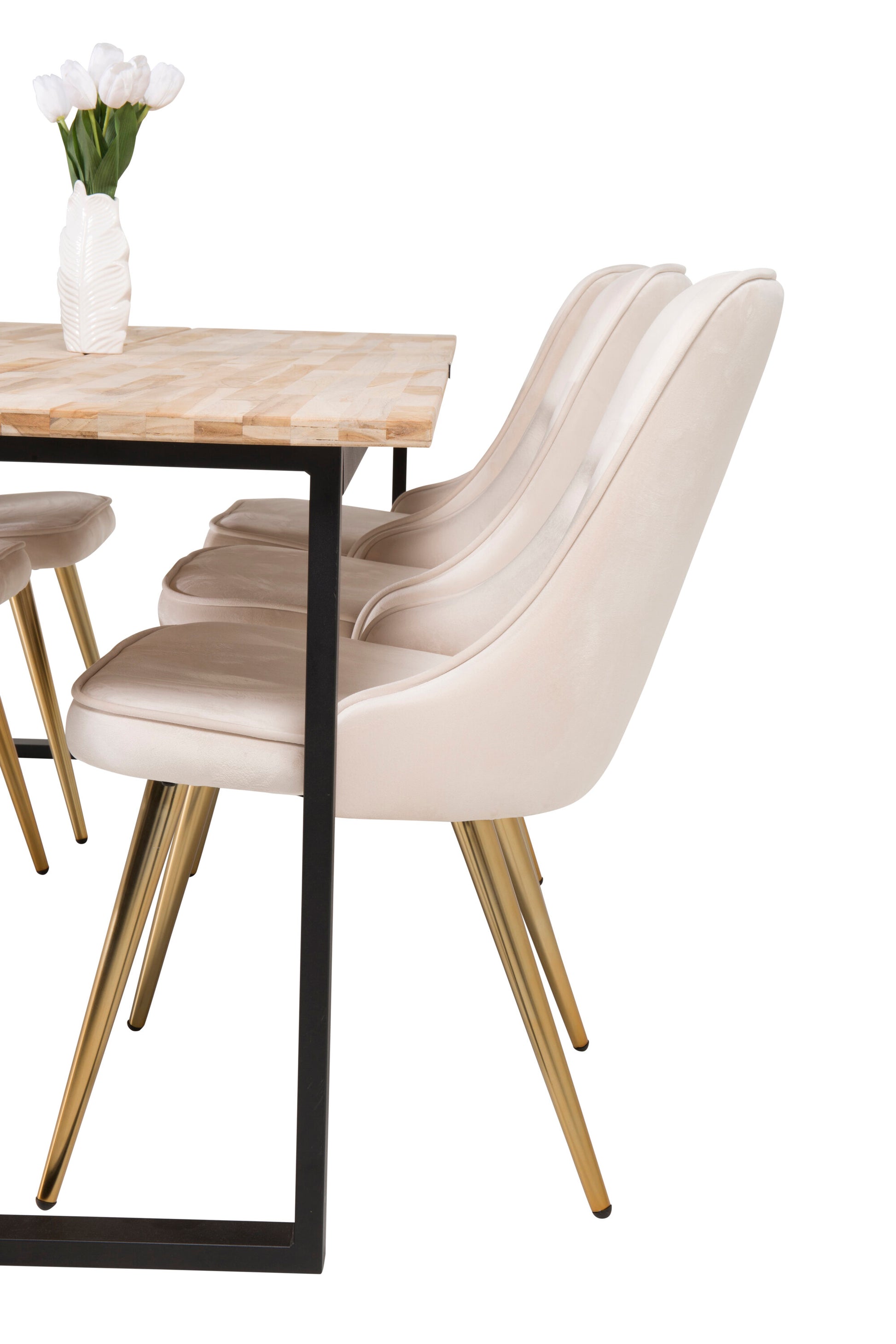 Cirebon Matbord med Velvet Deluxe Stolarna Matgrupp
