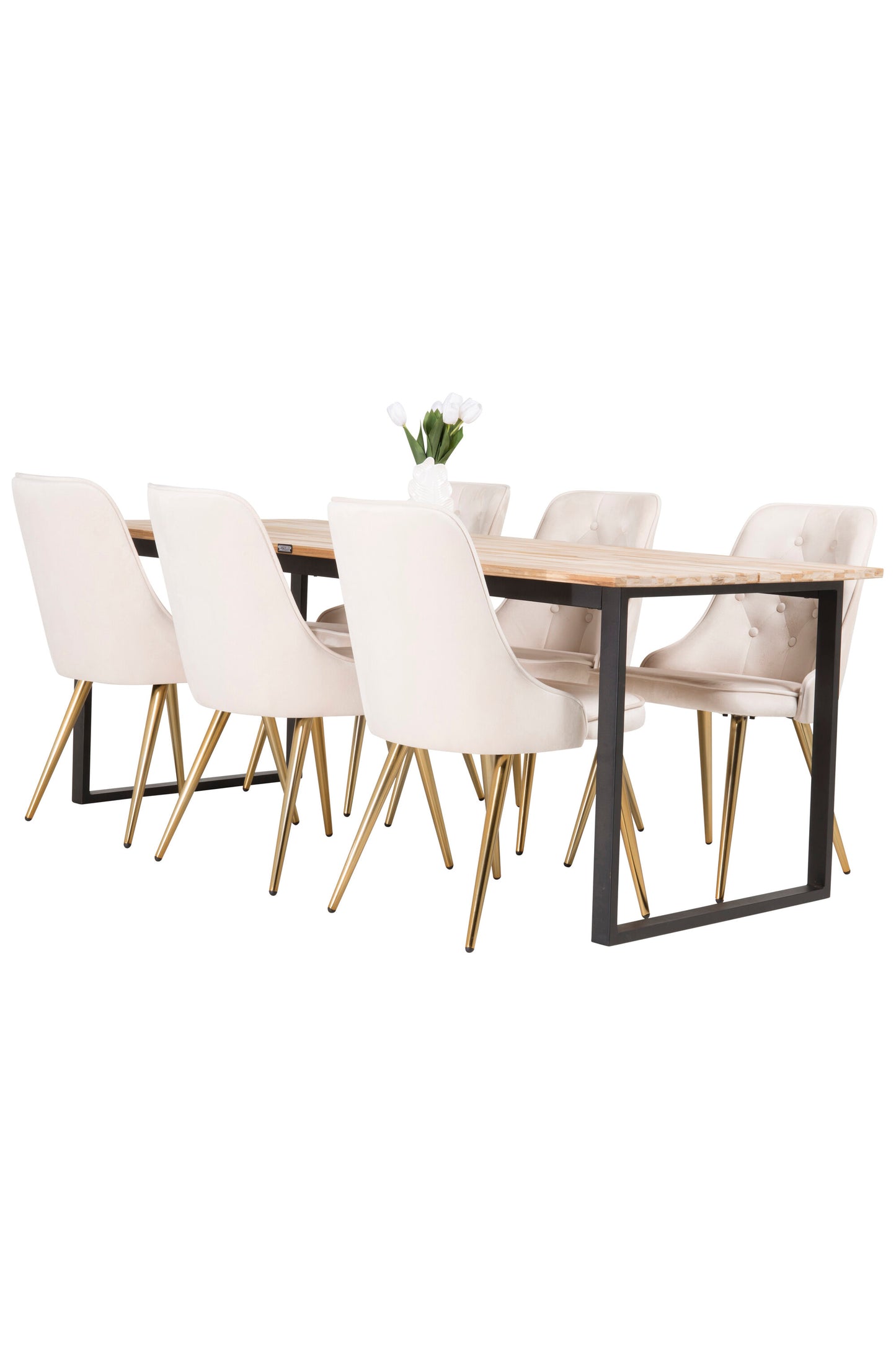 Cirebon Matbord med Velvet Deluxe Stolarna Matgrupp