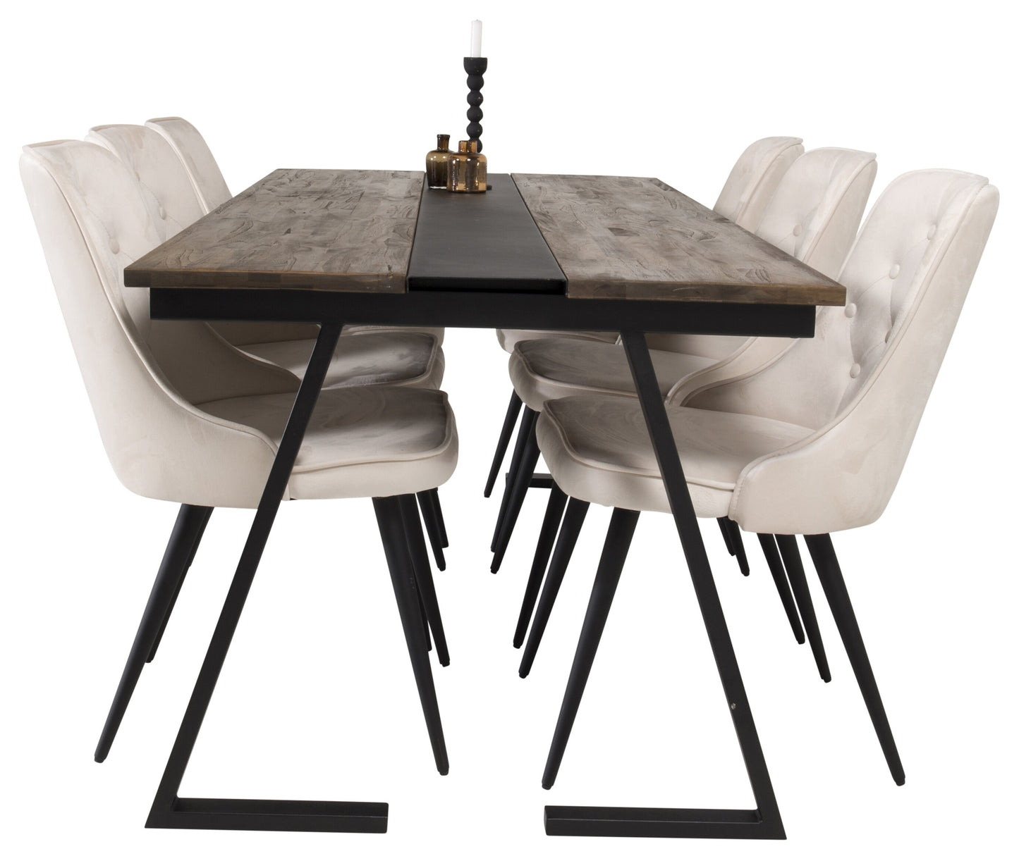 Jakarta Matbord med Velvet Deluxe Stolarna Matgrupp