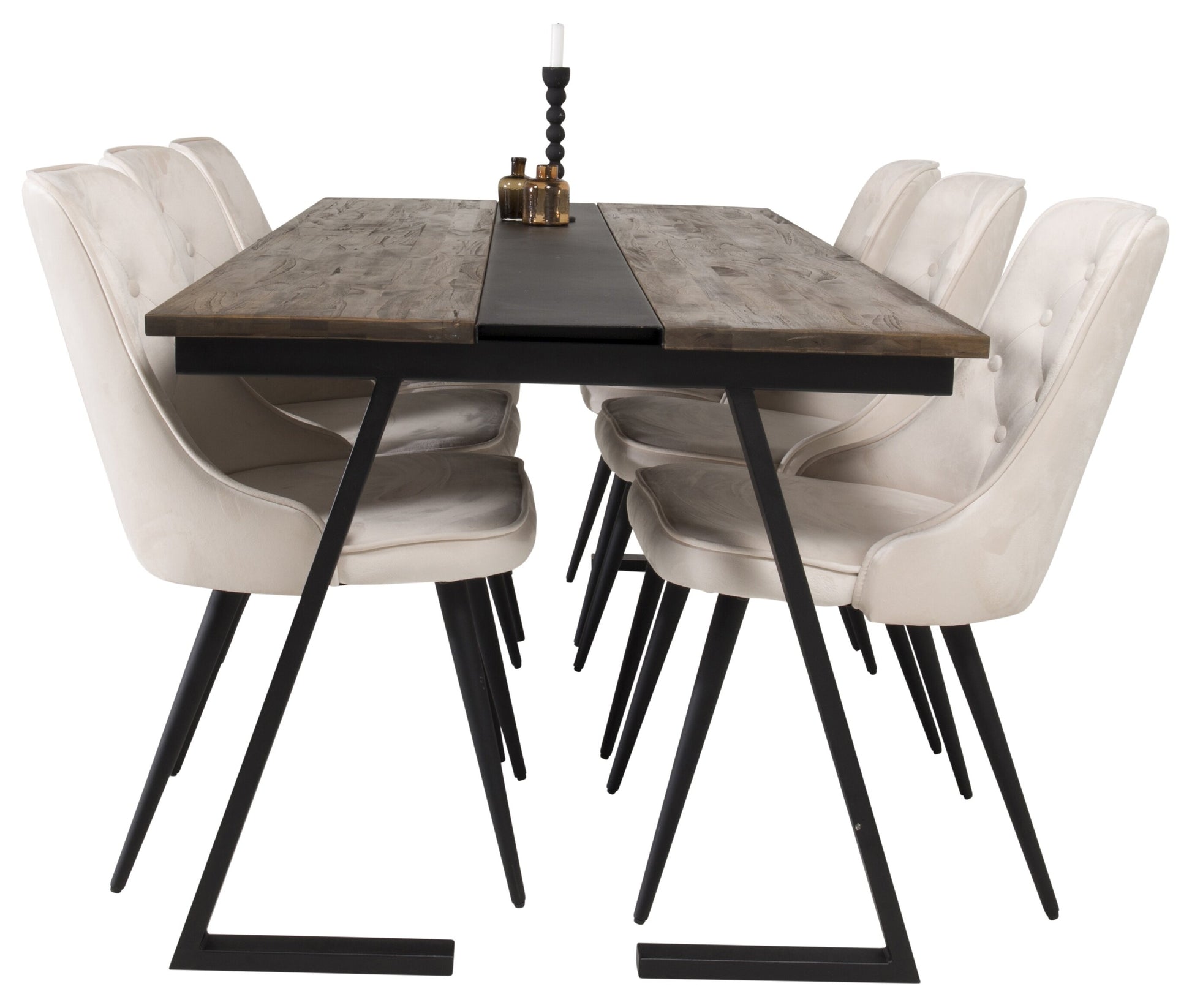 Jakarta Matbord med Velvet Deluxe Stolarna Matgrupp