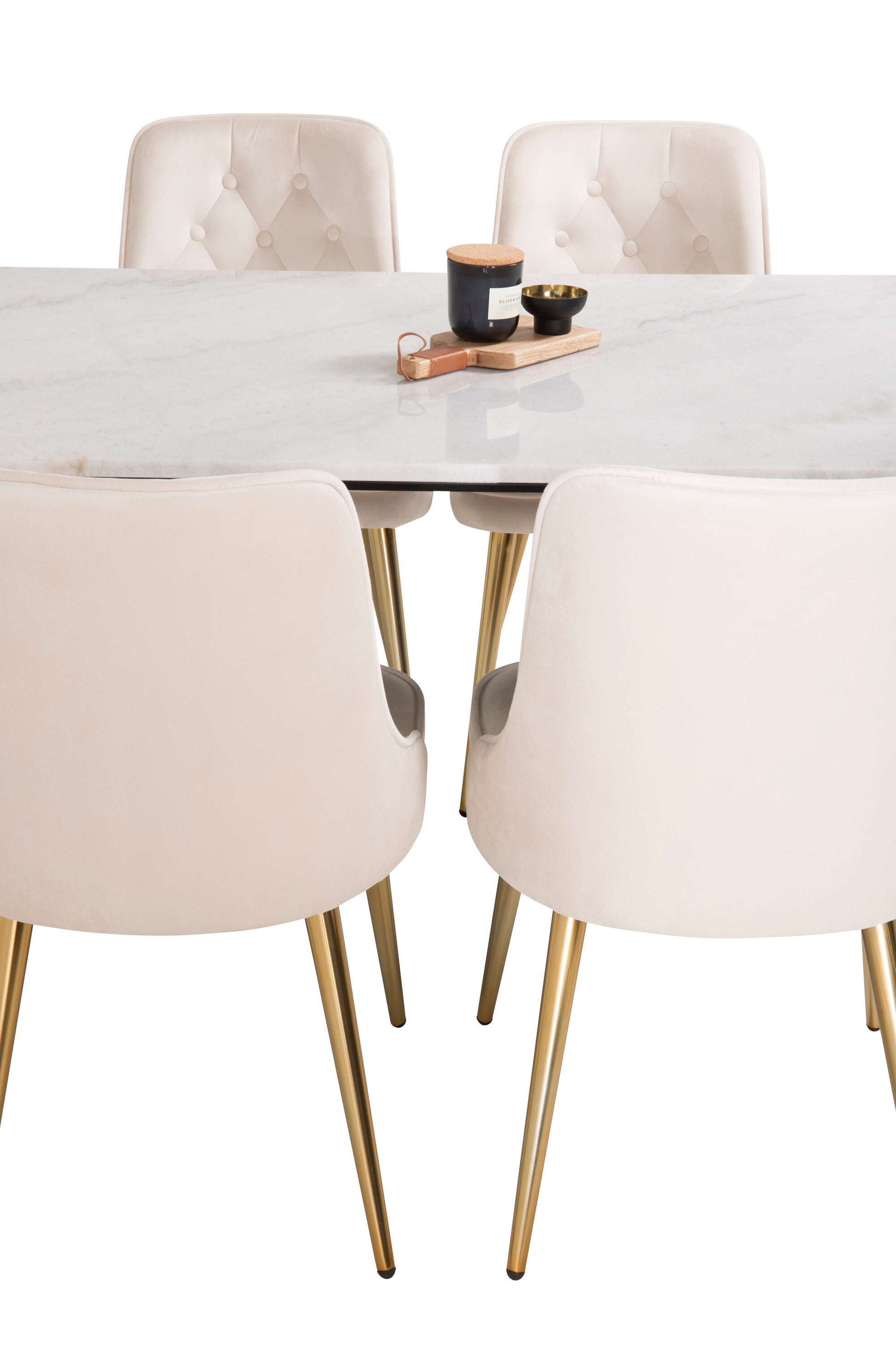 Estelle Matbord med Velvet Deluxe Stolarna Matgrupp