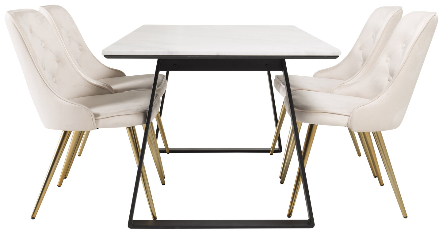 Estelle Matbord med Velvet Deluxe Stolarna Matgrupp