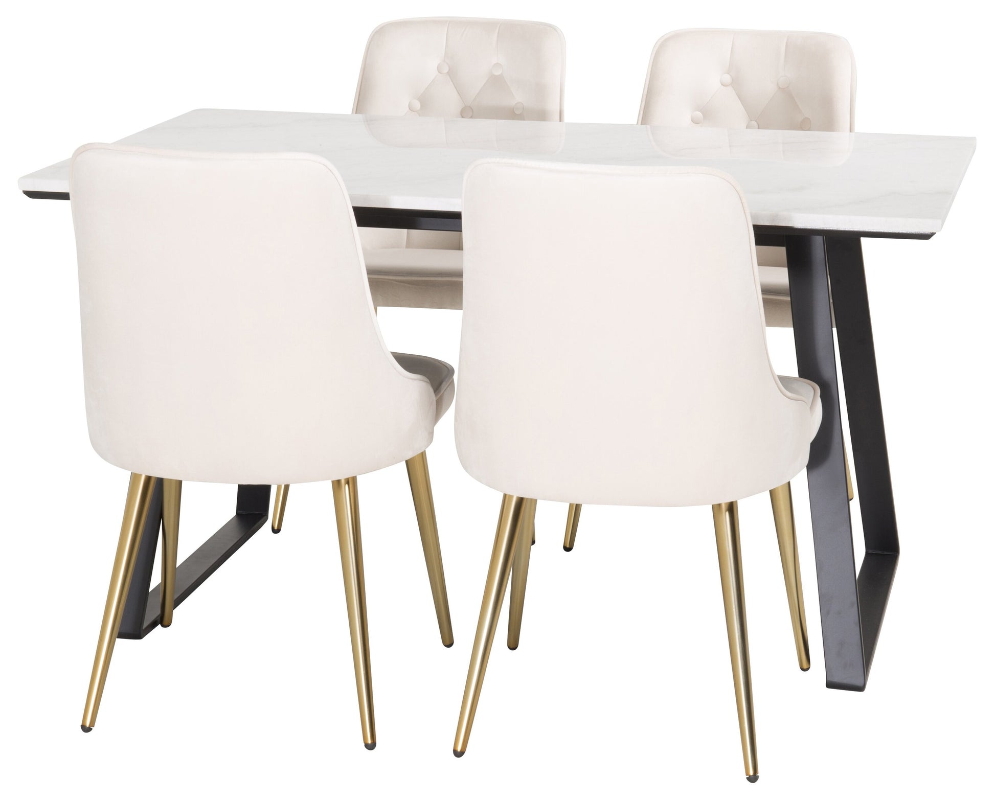 Estelle Matbord med Velvet Deluxe Stolarna Matgrupp
