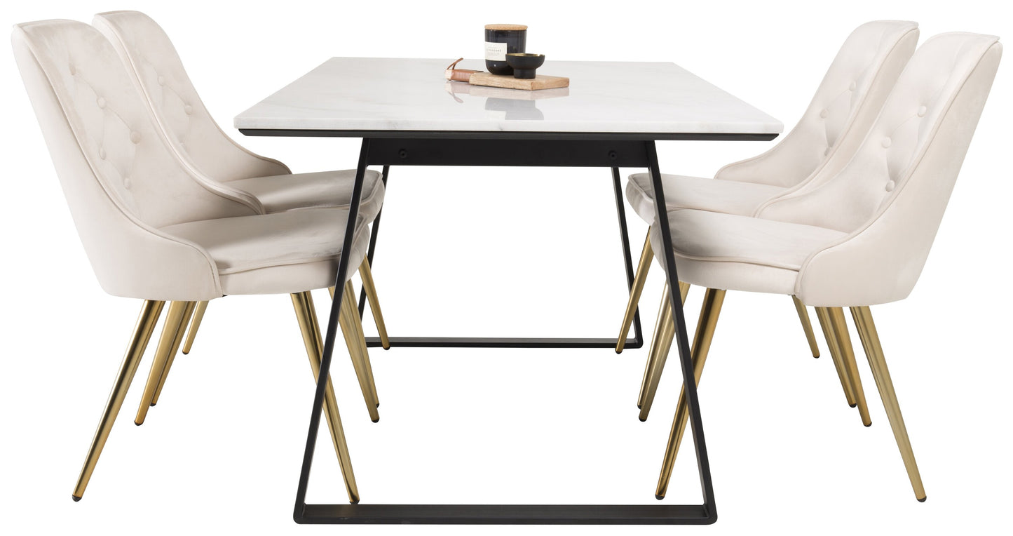 Estelle Matbord med Velvet Deluxe Stolarna Matgrupp