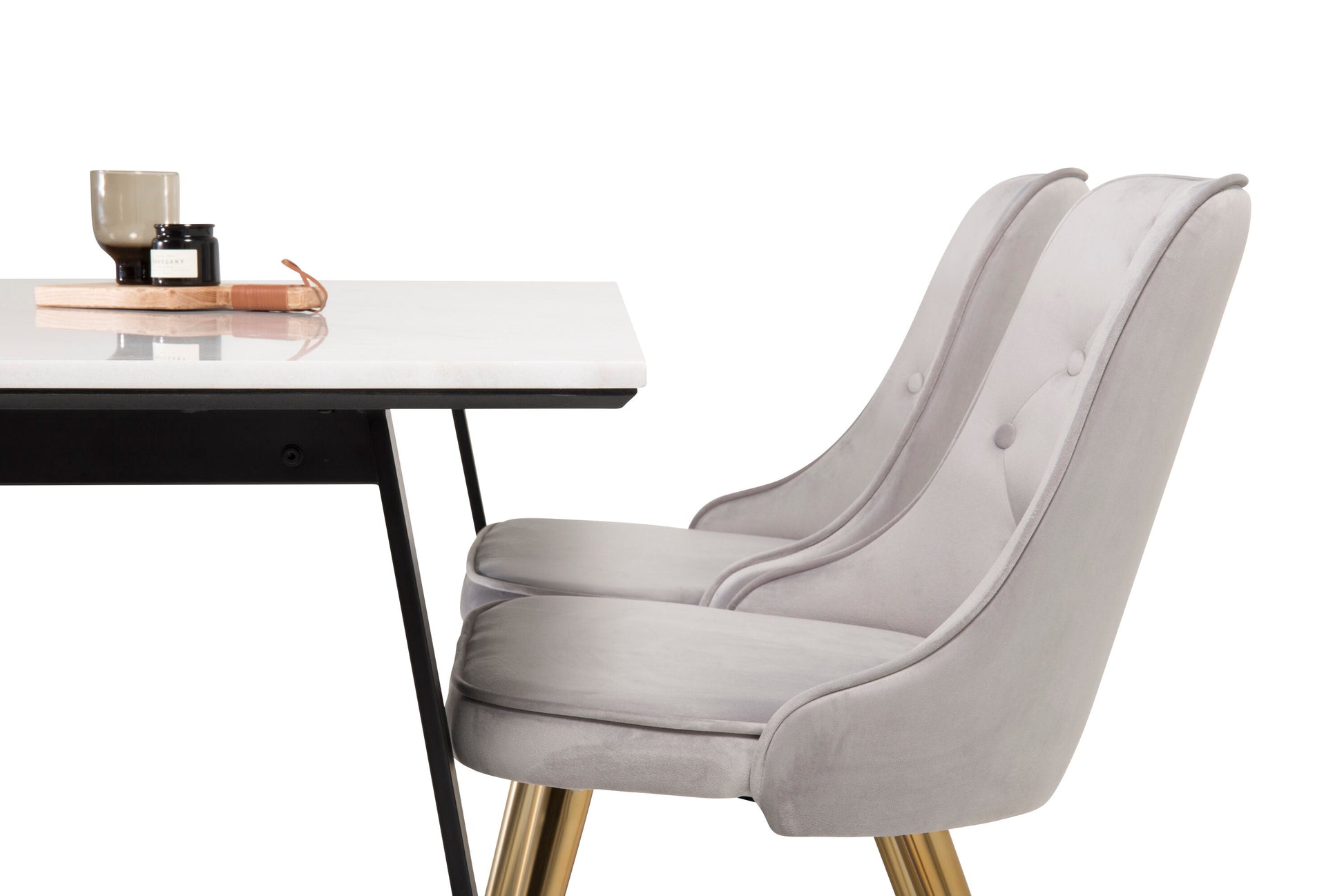 Estelle Matbord med Velvet Deluxe Stolarna Matgrupp