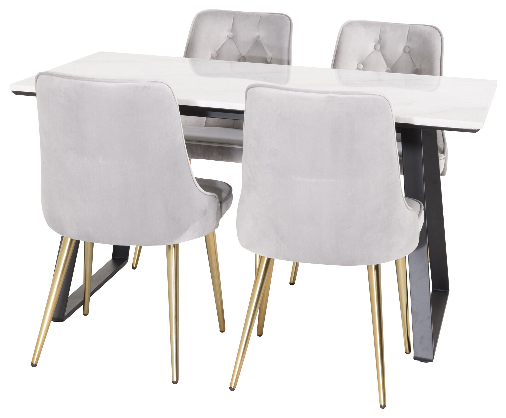 Estelle Matbord med Velvet Deluxe Stolarna Matgrupp