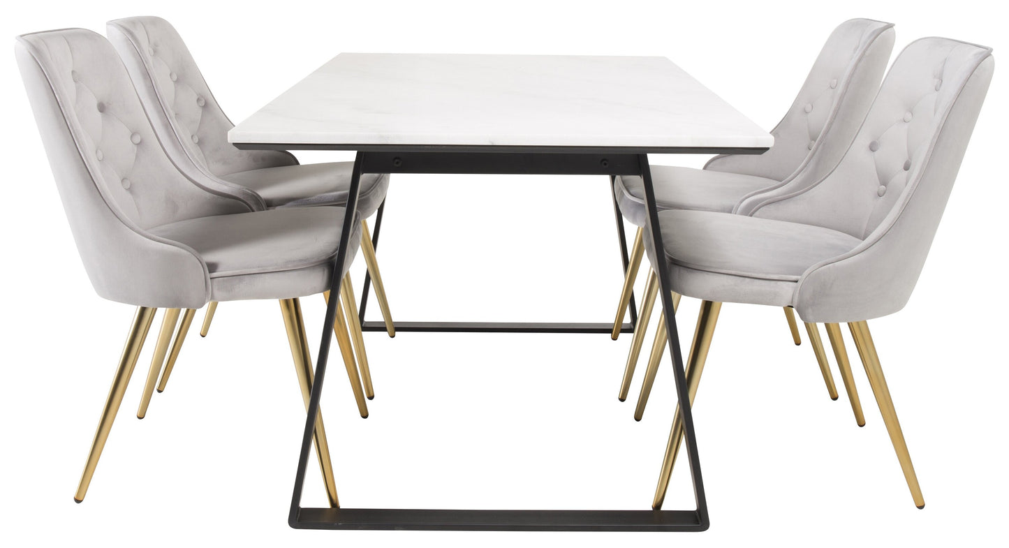 Estelle Matbord med Velvet Deluxe Stolarna Matgrupp