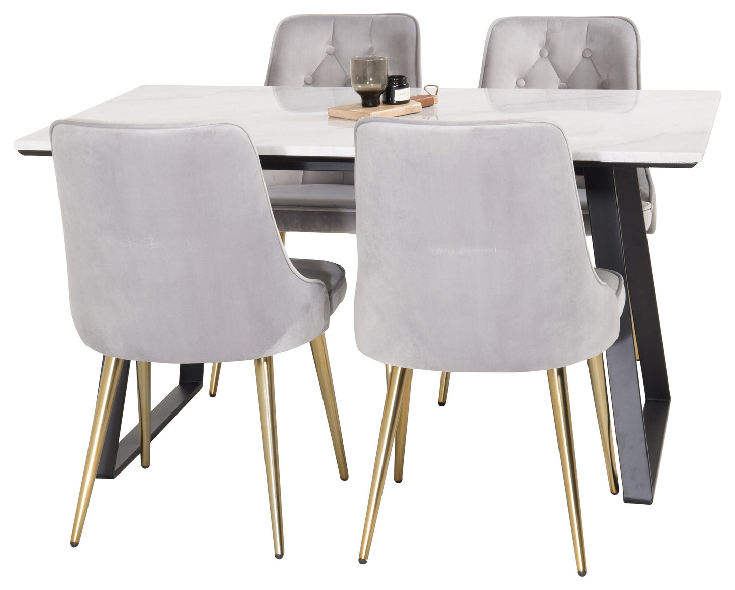 Estelle Matbord med Velvet Deluxe Stolarna Matgrupp