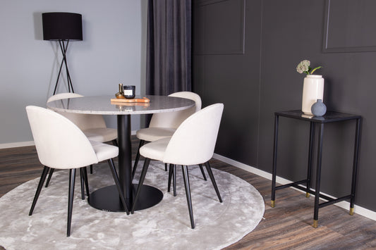 Razzia Matbord med Velvet Stolarna – Bord: ⌀106 Stol: 57x76,5x50