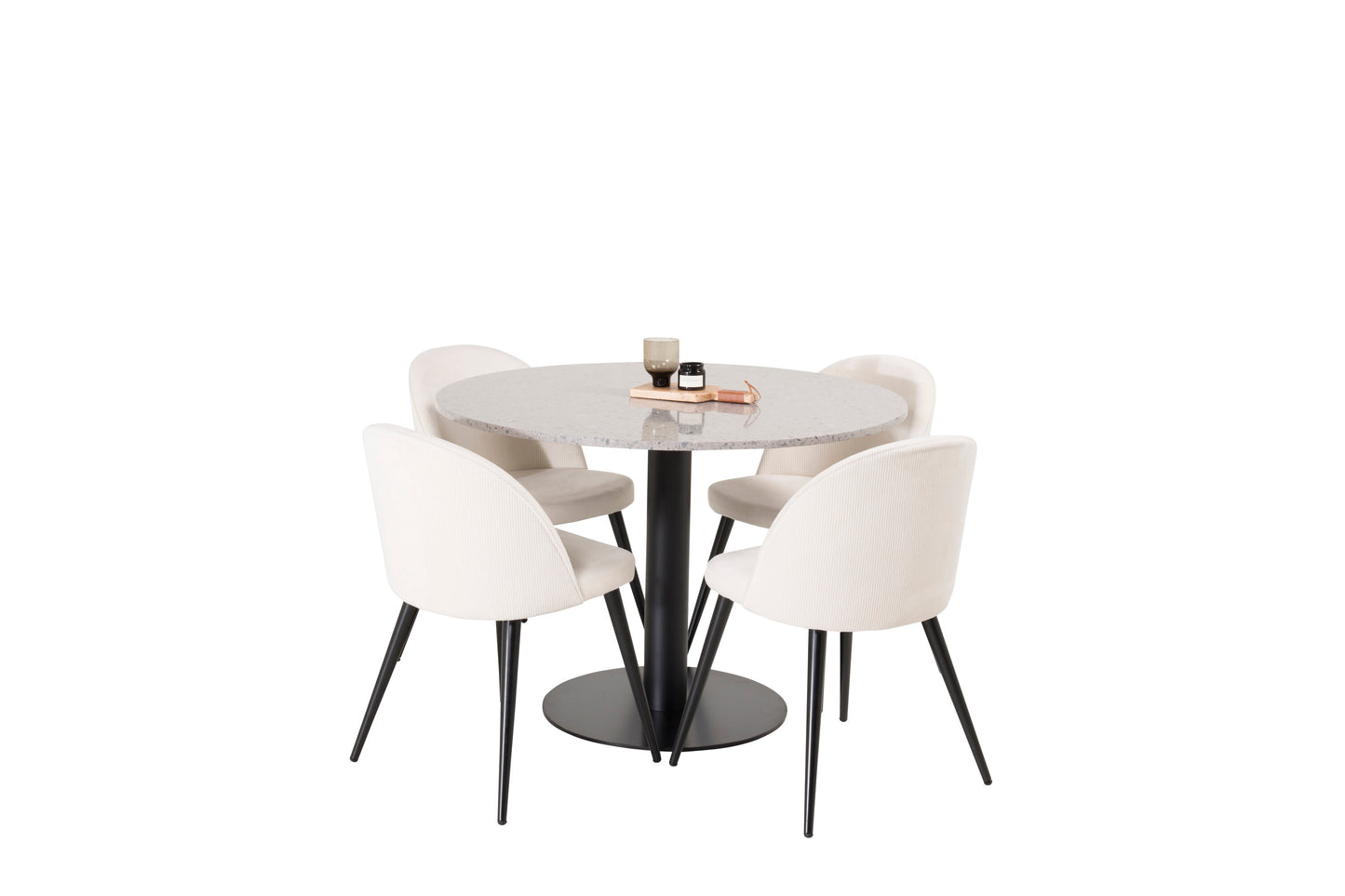 Razzia Matbord med Velvet Stolarna Matgrupp
