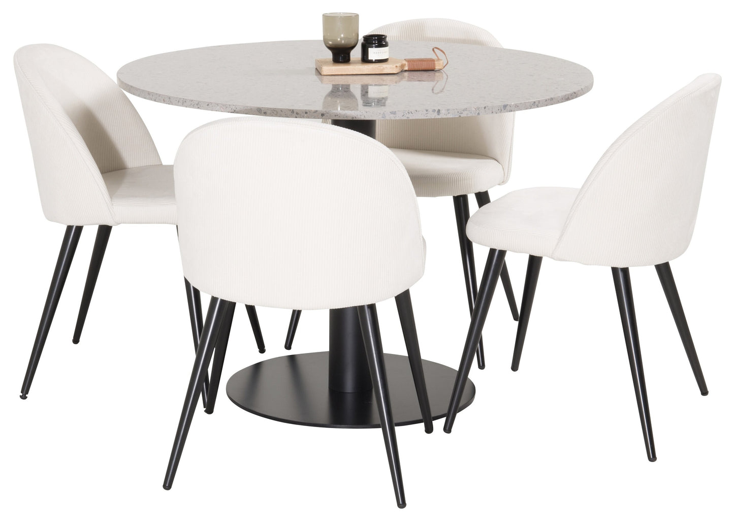 Razzia Matbord med Velvet Stolarna Matgrupp