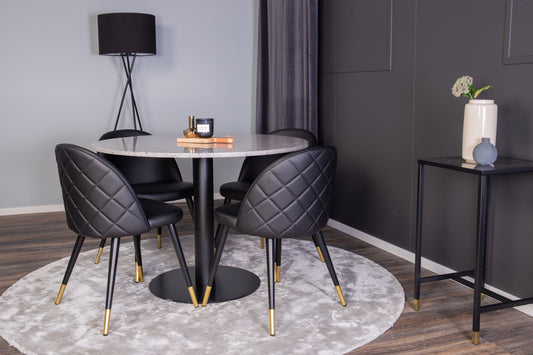 Razzia Matbord med Velvet Stolarna – Bord: ⌀106 Stol: 57x76,5x50