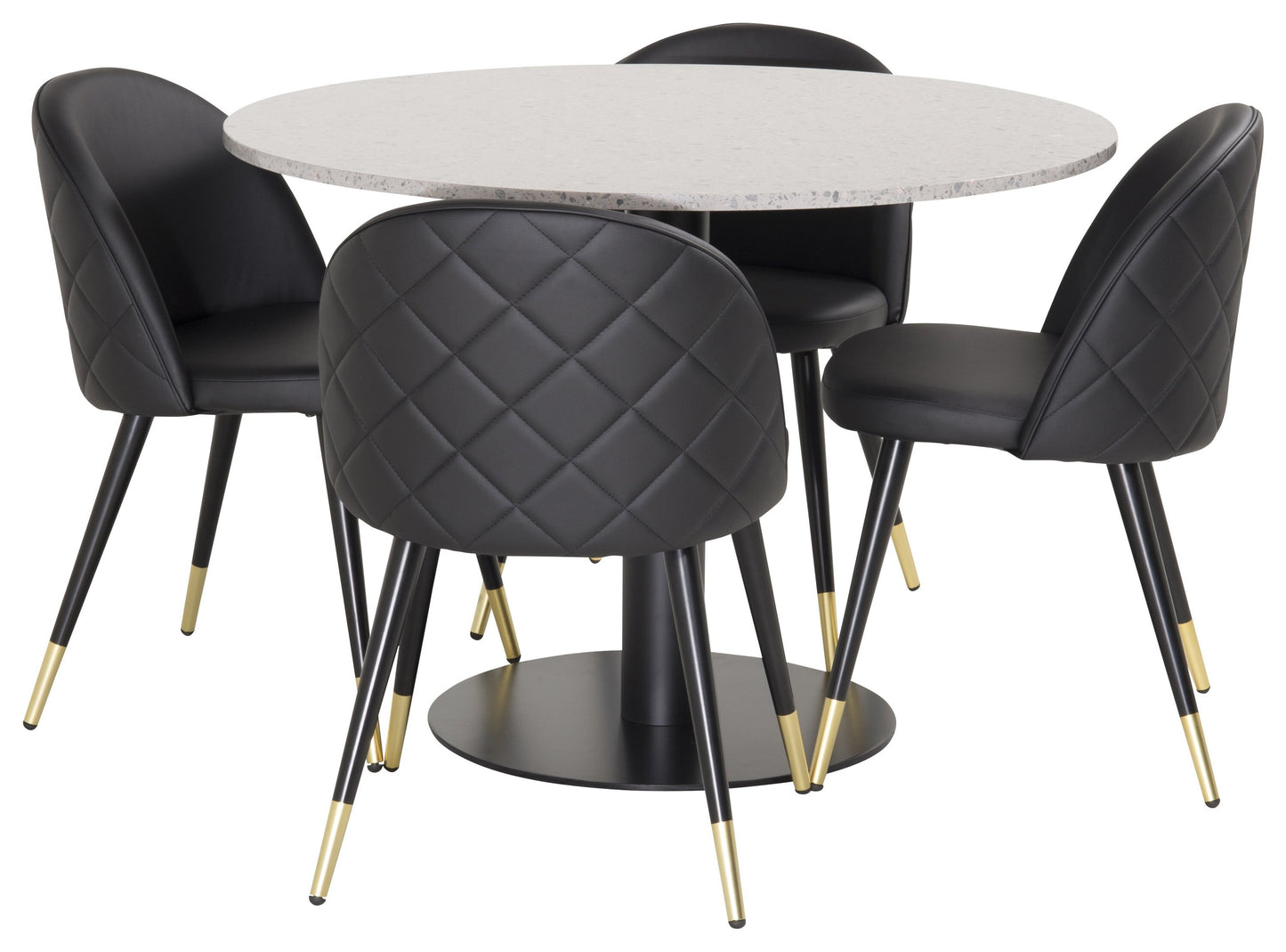 Razzia Matbord med Velvet Stolarna Matgrupp