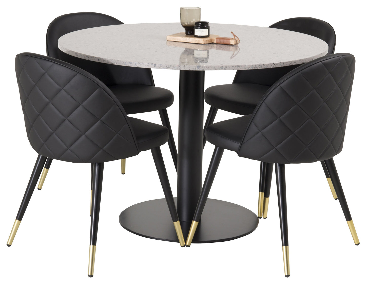 Razzia Matbord med Velvet Stolarna Matgrupp