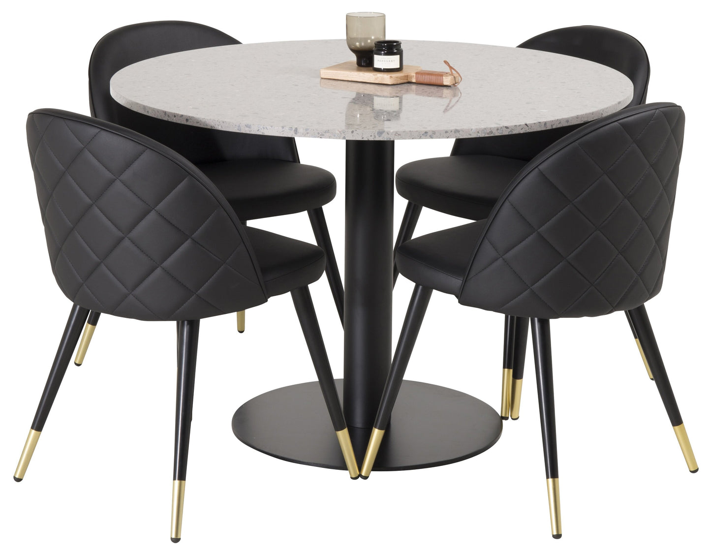 Razzia Matbord med Velvet Stolarna Matgrupp