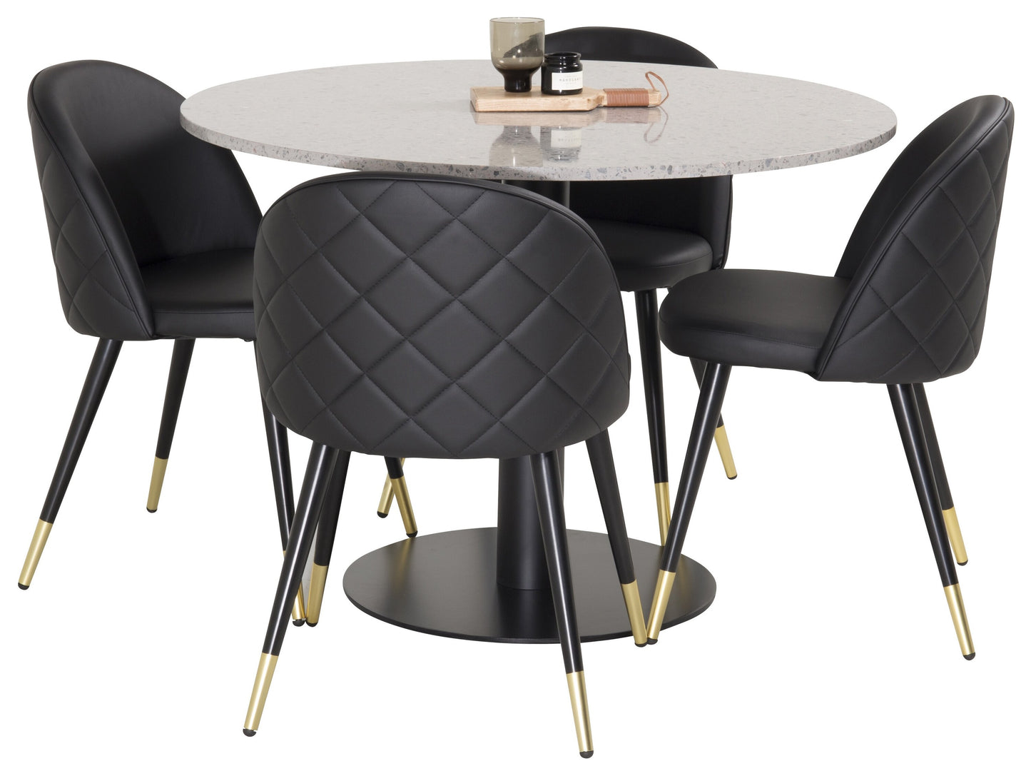 Razzia Matbord med Velvet Stolarna Matgrupp