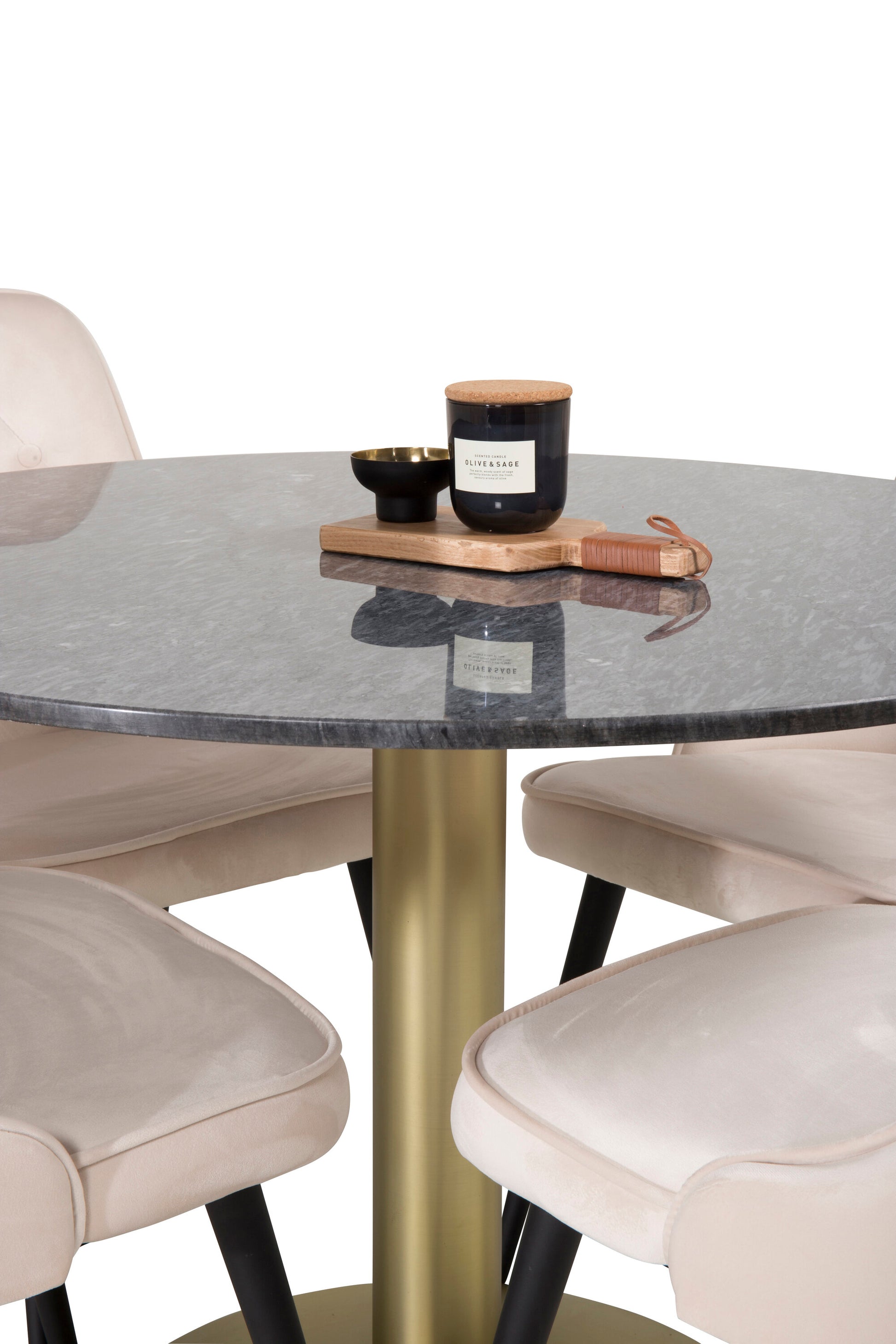 Estelle Matbord med Velvet Deluxe Stolarna Matgrupp
