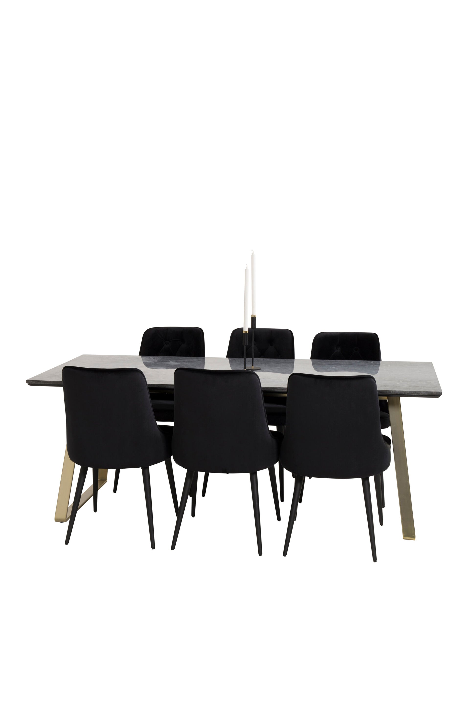 Estelle Matbord med Velvet Deluxe Stolarna Matgrupp