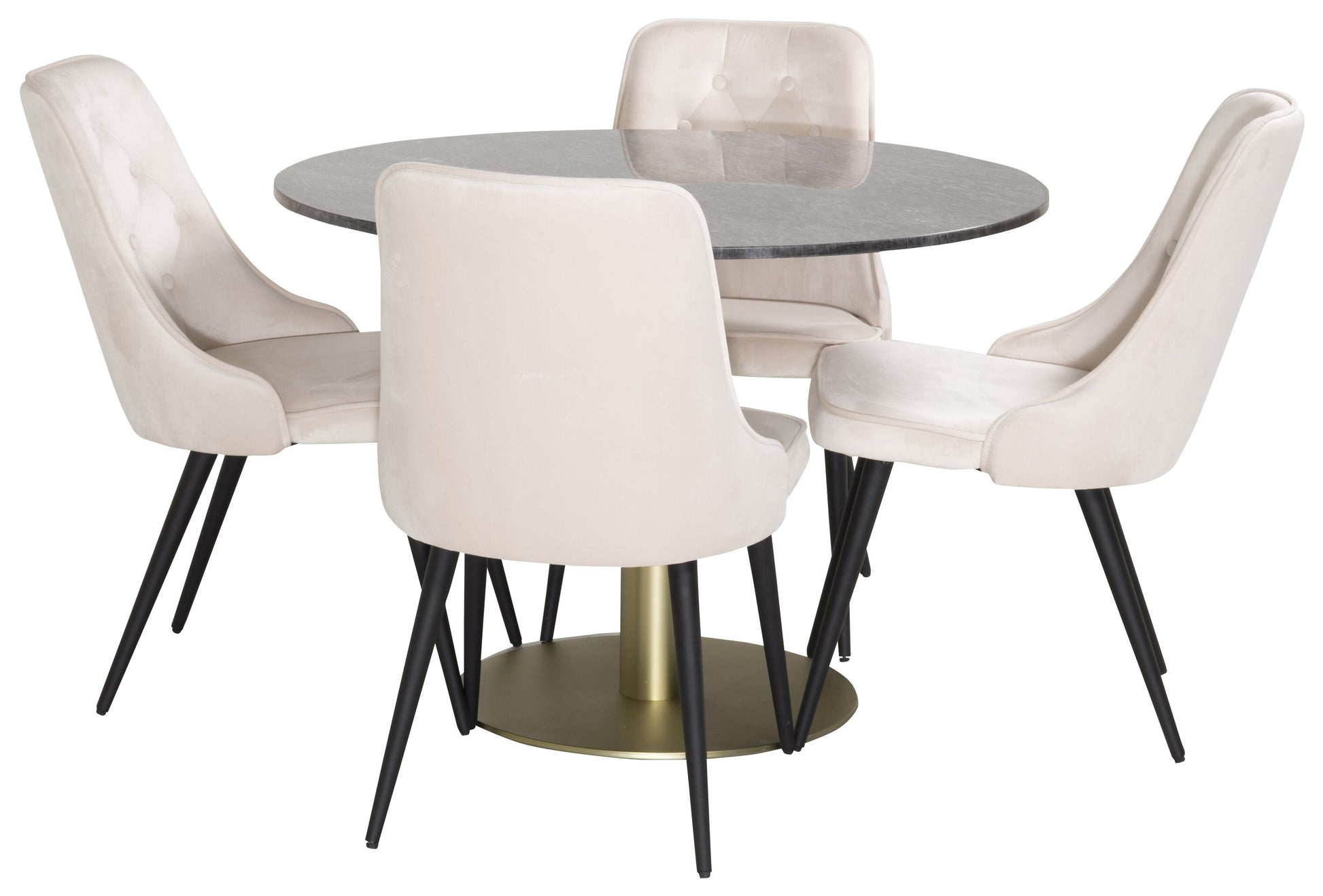 Estelle Matbord med Velvet Deluxe Stolarna Matgrupp