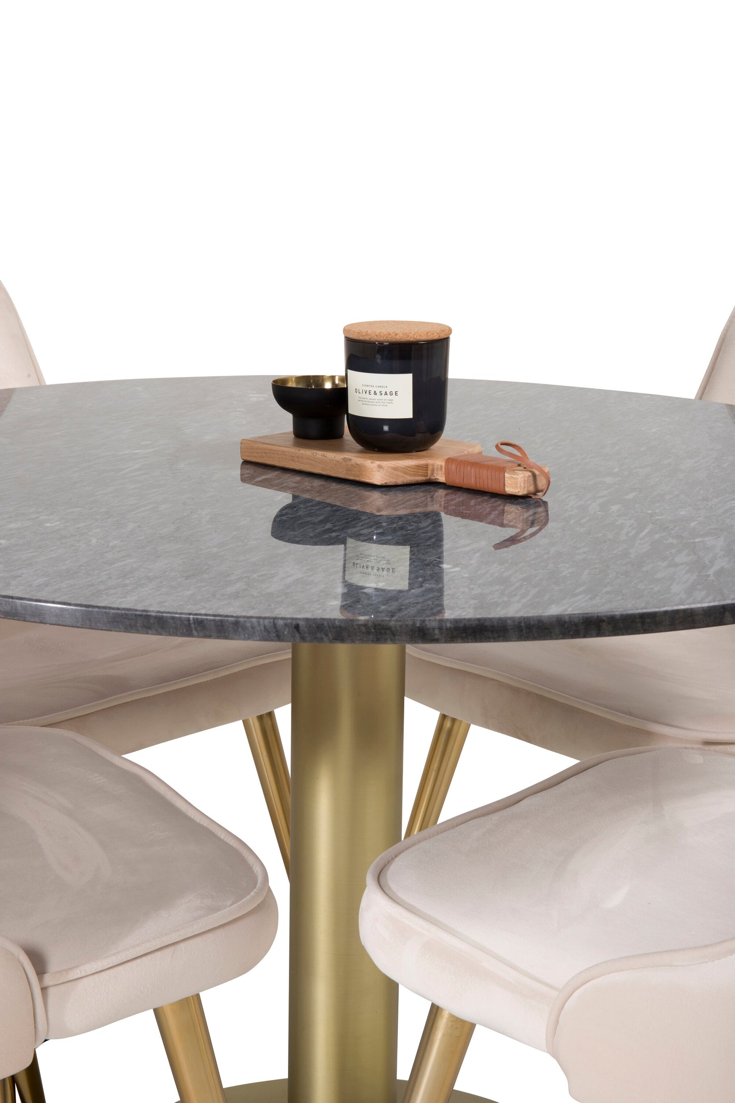 Estelle Matbord med Velvet Deluxe Stolarna Matgrupp
