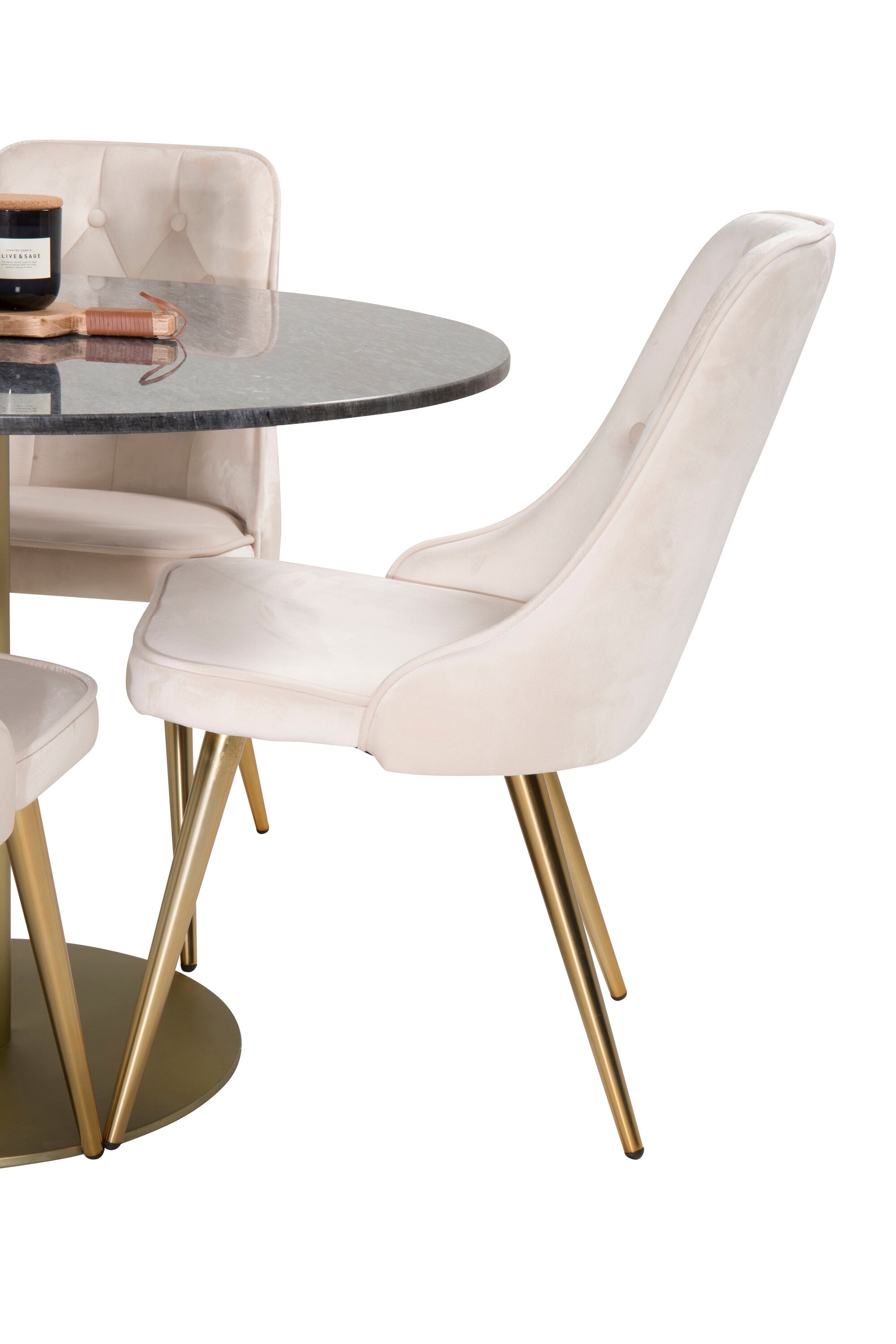 Estelle Matbord med Velvet Deluxe Stolarna Matgrupp