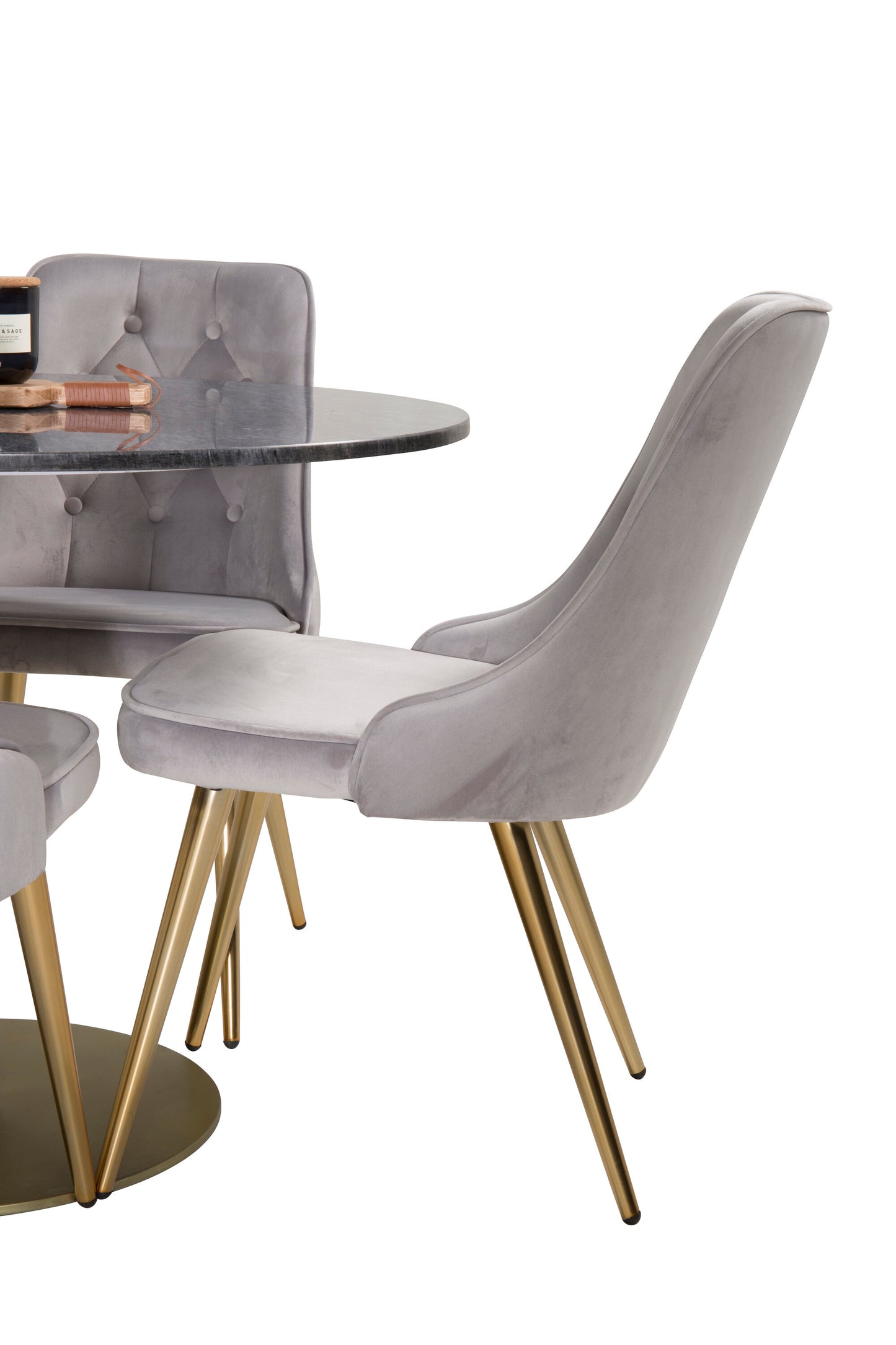 Estelle Matbord med Velvet Deluxe Stolarna Matgrupp