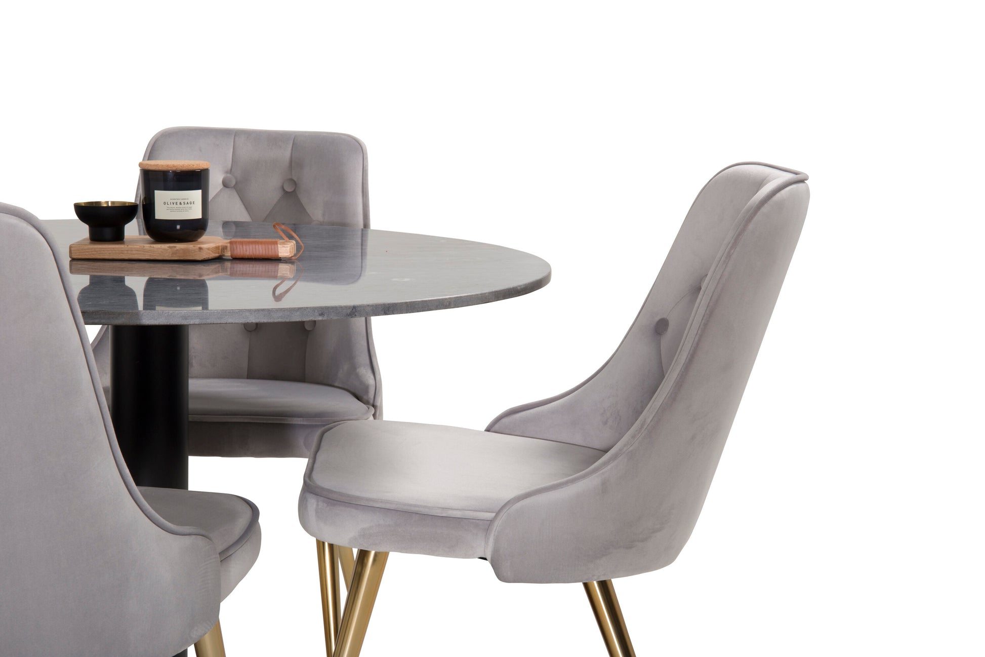 Estelle Matbord med Velvet Deluxe Stolarna Matgrupp