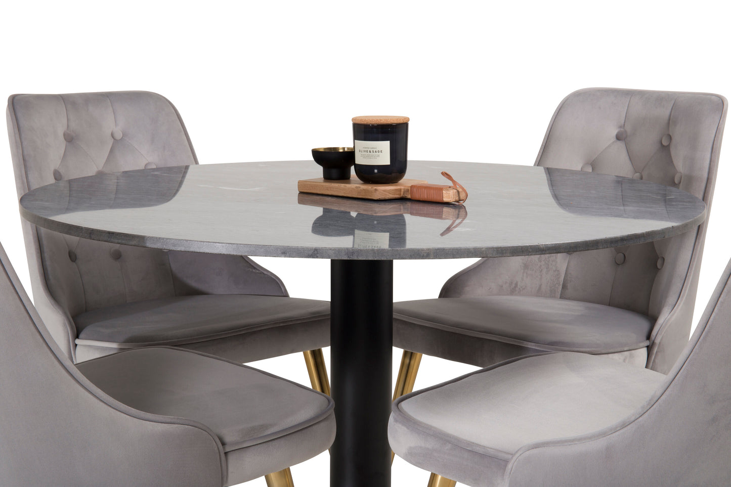 Estelle Matbord med Velvet Deluxe Stolarna Matgrupp