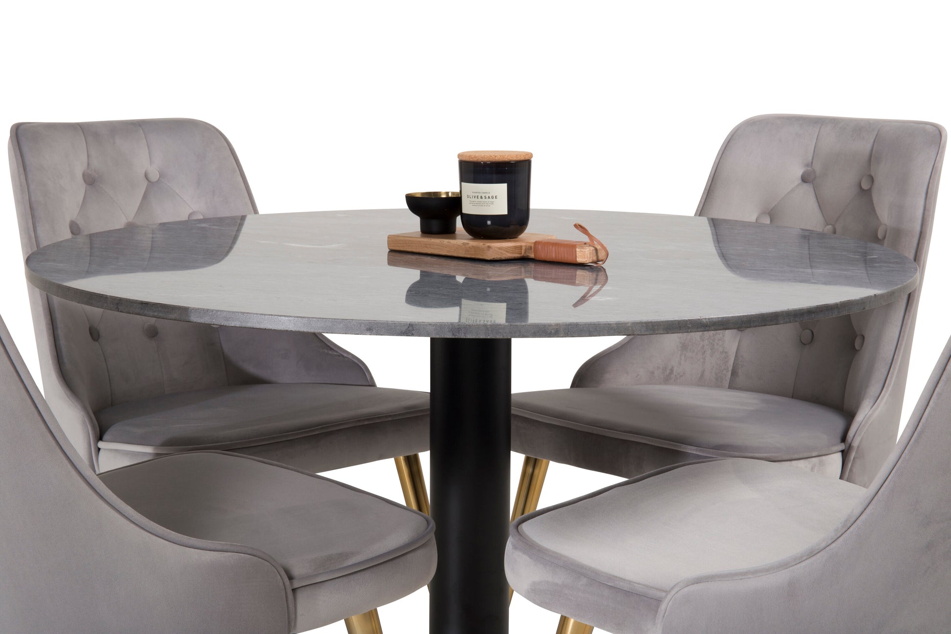 Estelle Matbord med Velvet Deluxe Stolarna Matgrupp