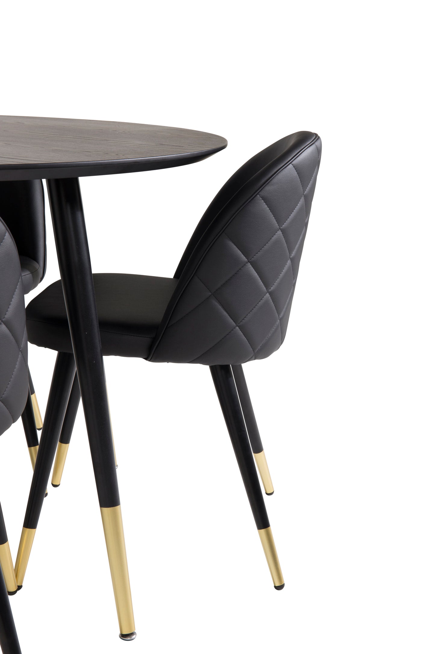 Dipp Matbord med Velvet Stolarna – Bord: ⌀115 Stol: 57x76,5x50