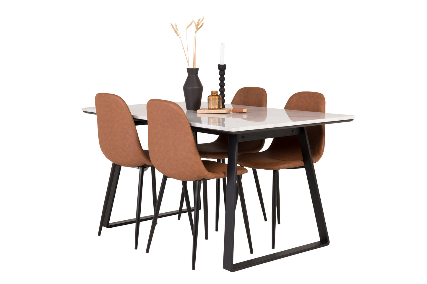 Estelle Matbord med Polar Stolarna – Bord: 74,5x140x90 Stol: 53x87x44