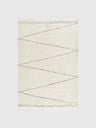 200x300 Handtuftad bomullsmatta med fransar - Beige/Svart