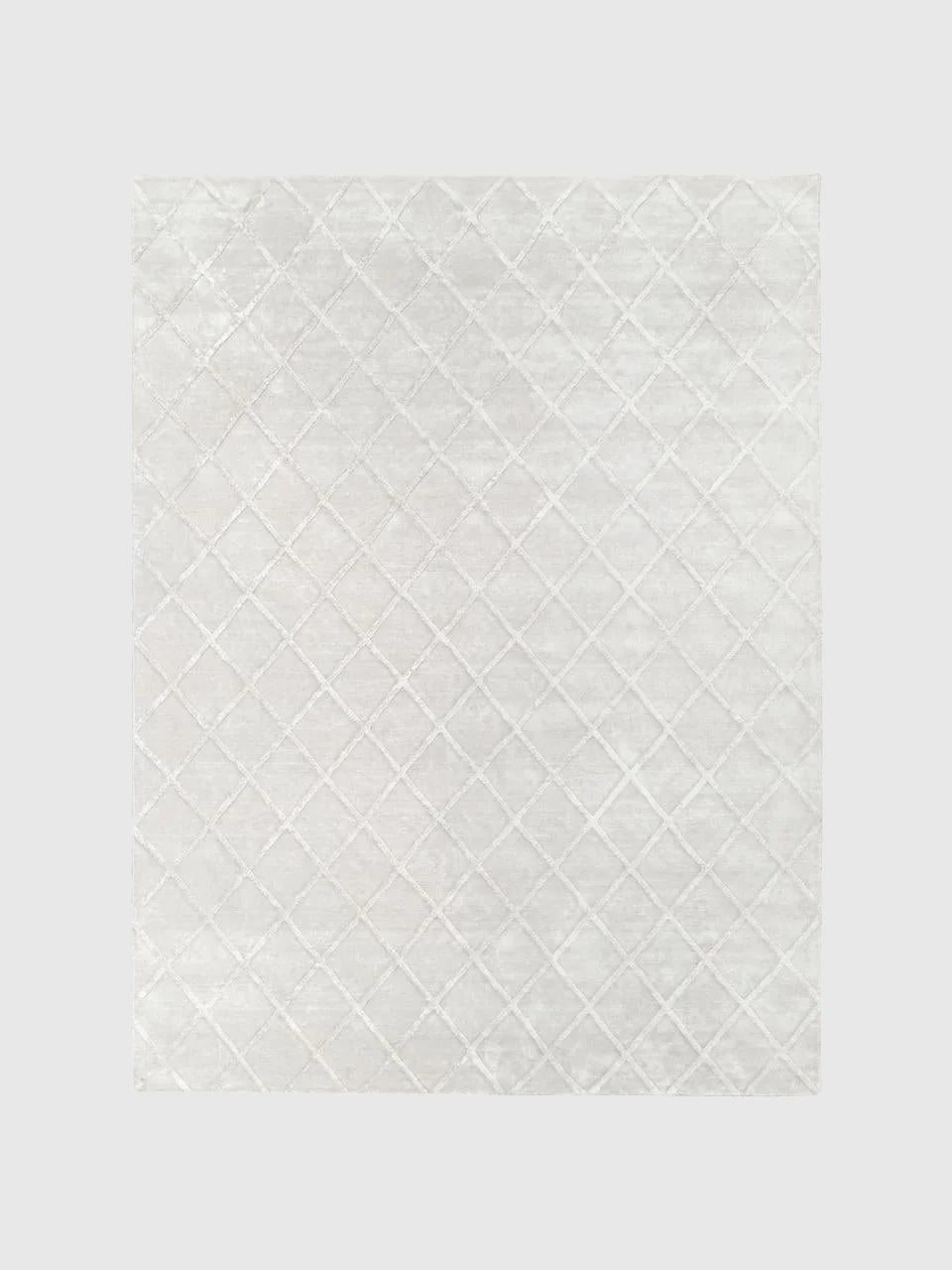 Handtuftad viskosmatta Blank med diamantmönster, B 300 x L 400 cm