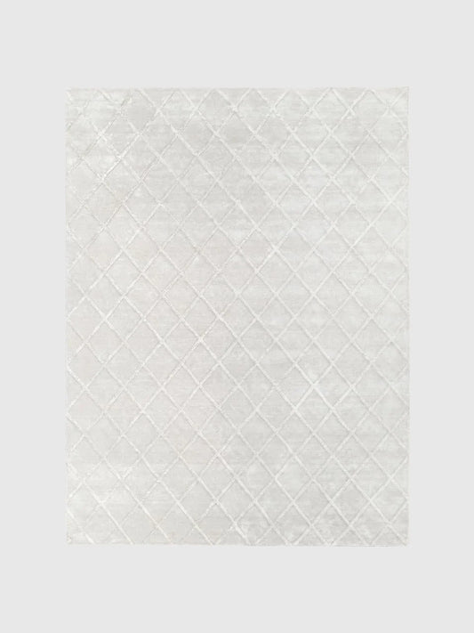 Handtuftad viskosmatta Blank med diamantmönster, B 300 x L 400 cm