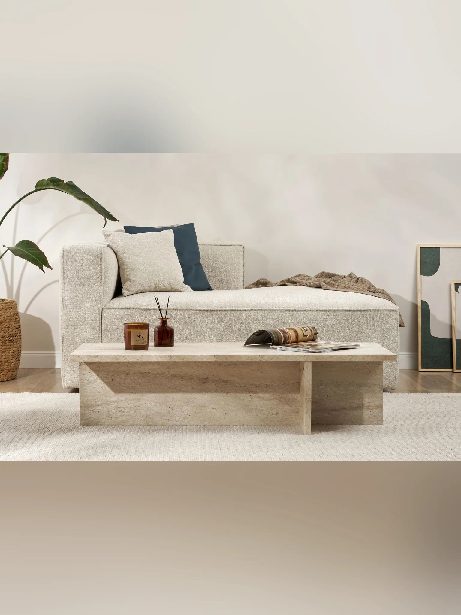 Harbor Soffbord 120x45 cm - Travertine