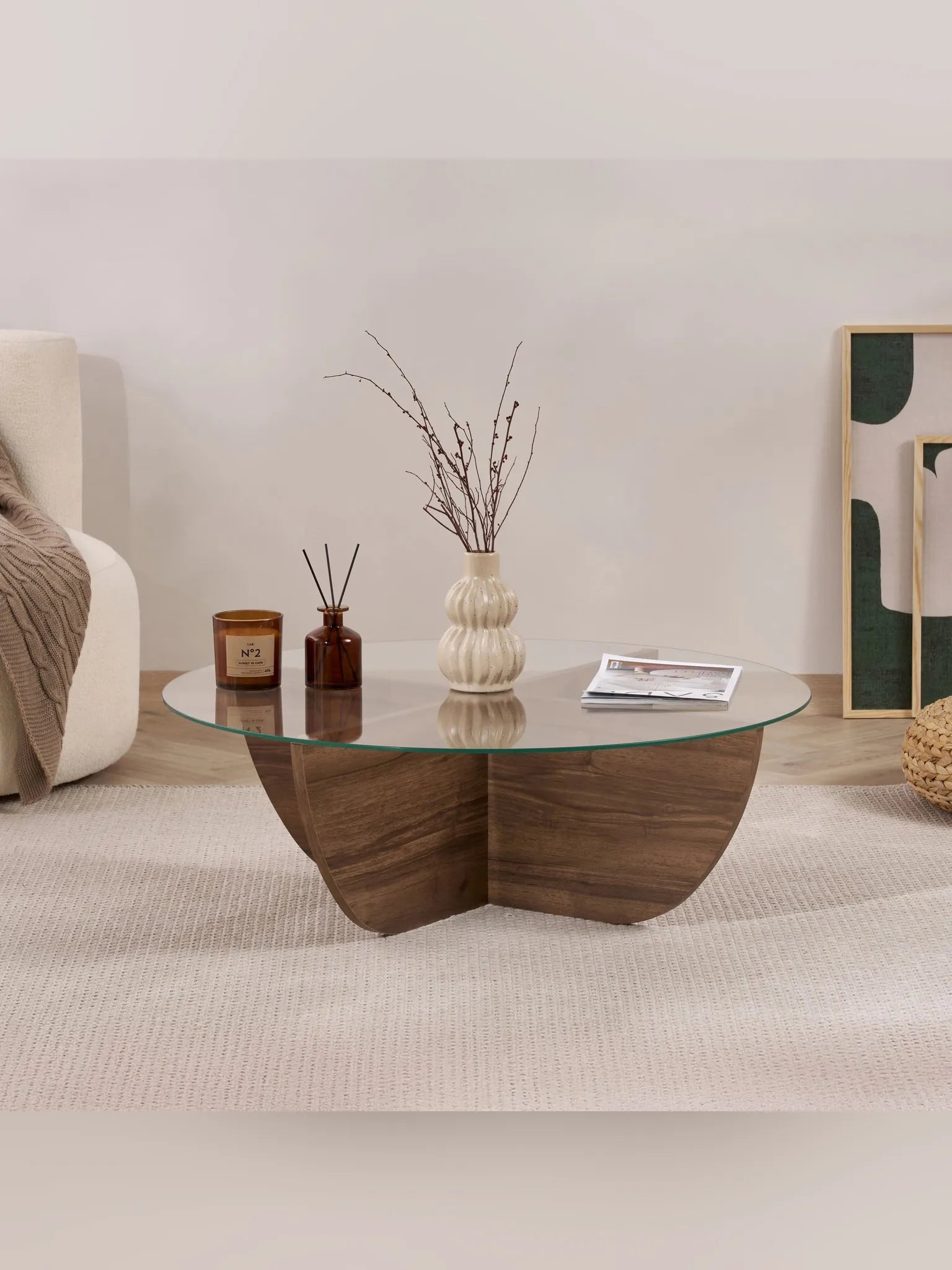 Liya Soffbord 90 cm - Venezia Walnut