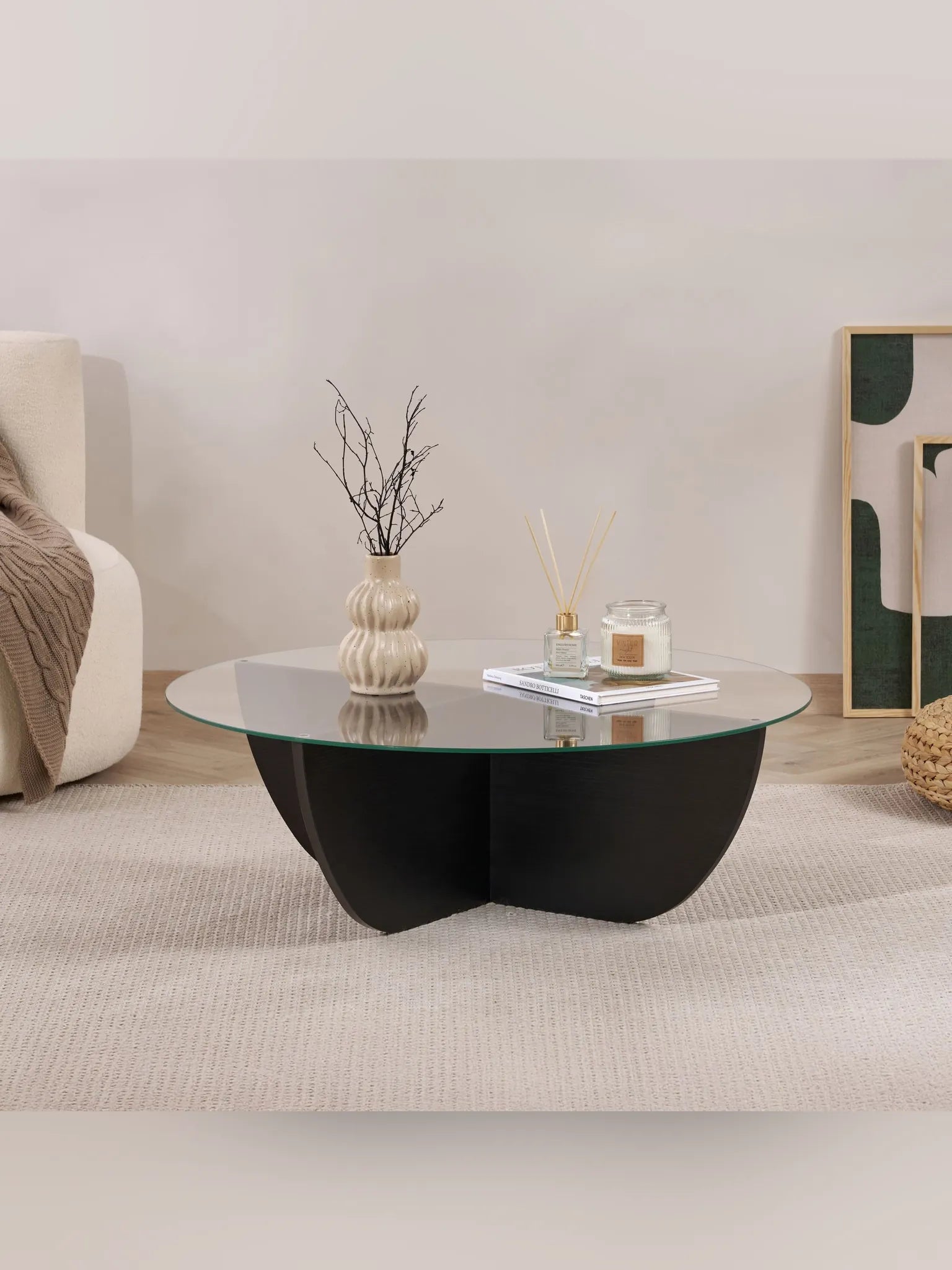 Liya Soffbord 90 cm - Wood Black