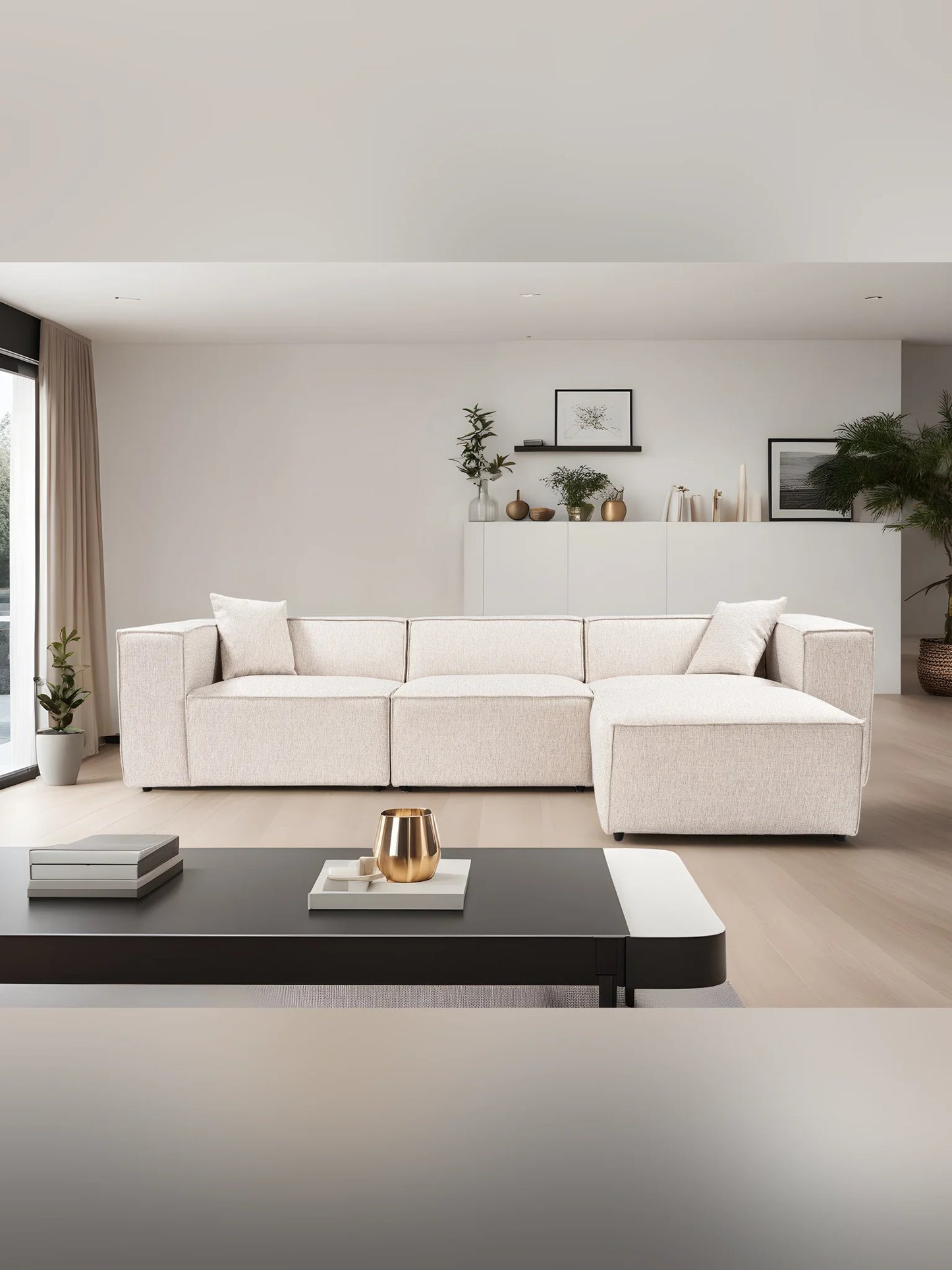 Lora (L1-O1-1R-POUFFE ) hörnsoffa