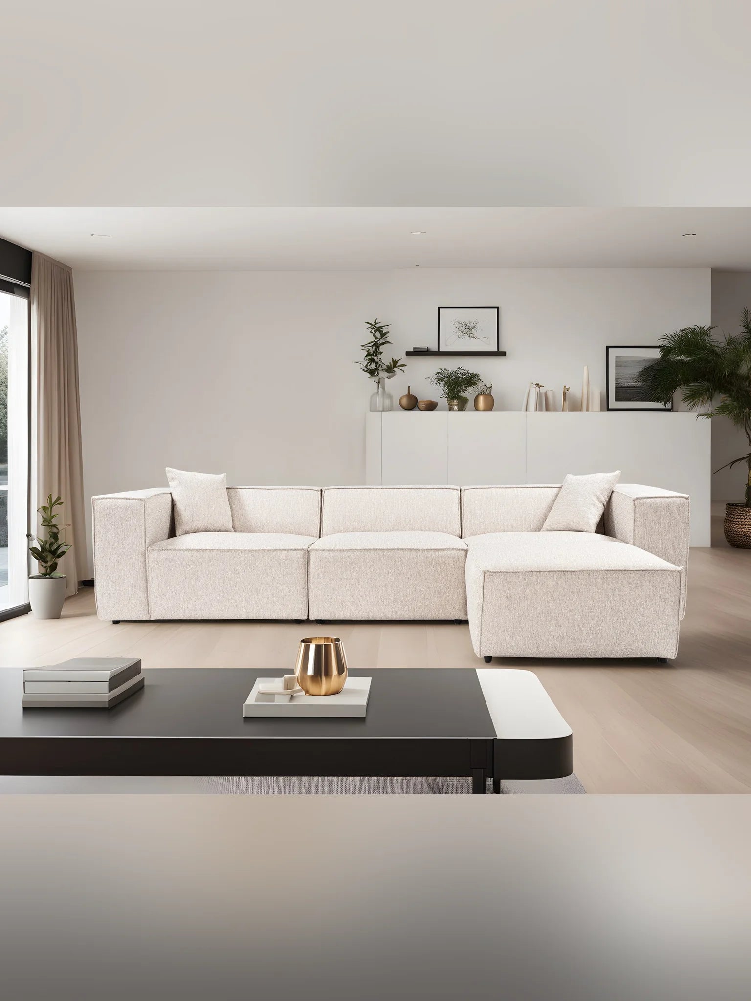 Lora (L1-O1-1R-POUFFE ) hörnsoffa