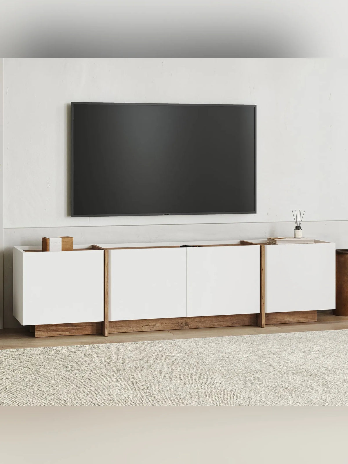 Lowen Tv-bänk - White, Atlantic Pine