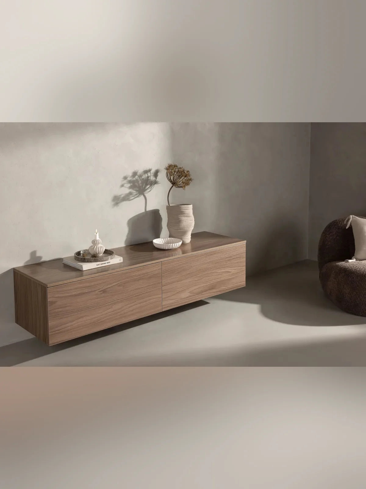 Frihamn TV-bänk 160x45x35 cm - Valnöt