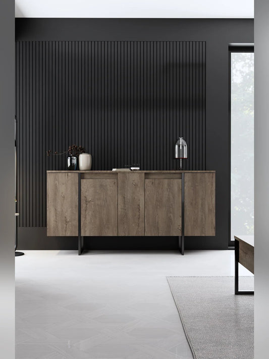 Luxe 160x35x80 cm - Valnöt, Svart Konsol Trösta